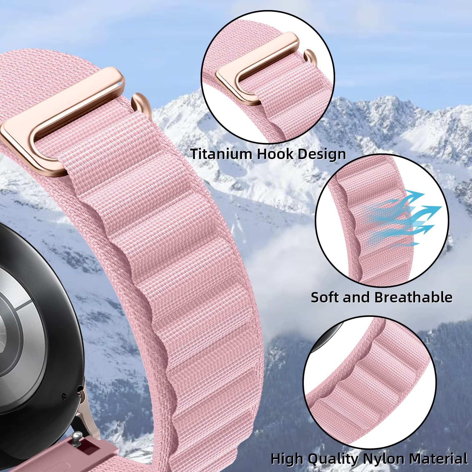 Mutoy Apple iWatch Herren, 38mm Watch 41mm für 40mm Rosa Loop 8/7/6/5/4/3/2/1/Ultra/SE Armband für Smartwatch-Armband Alpine mit Kompatibel Uhrenarmbänder Damen