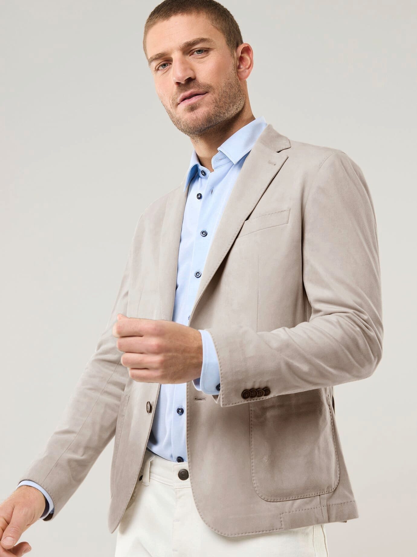 Walbusch Sakko Herren Sakko aus Microvelours Regular fit Reverskragen, klassisch