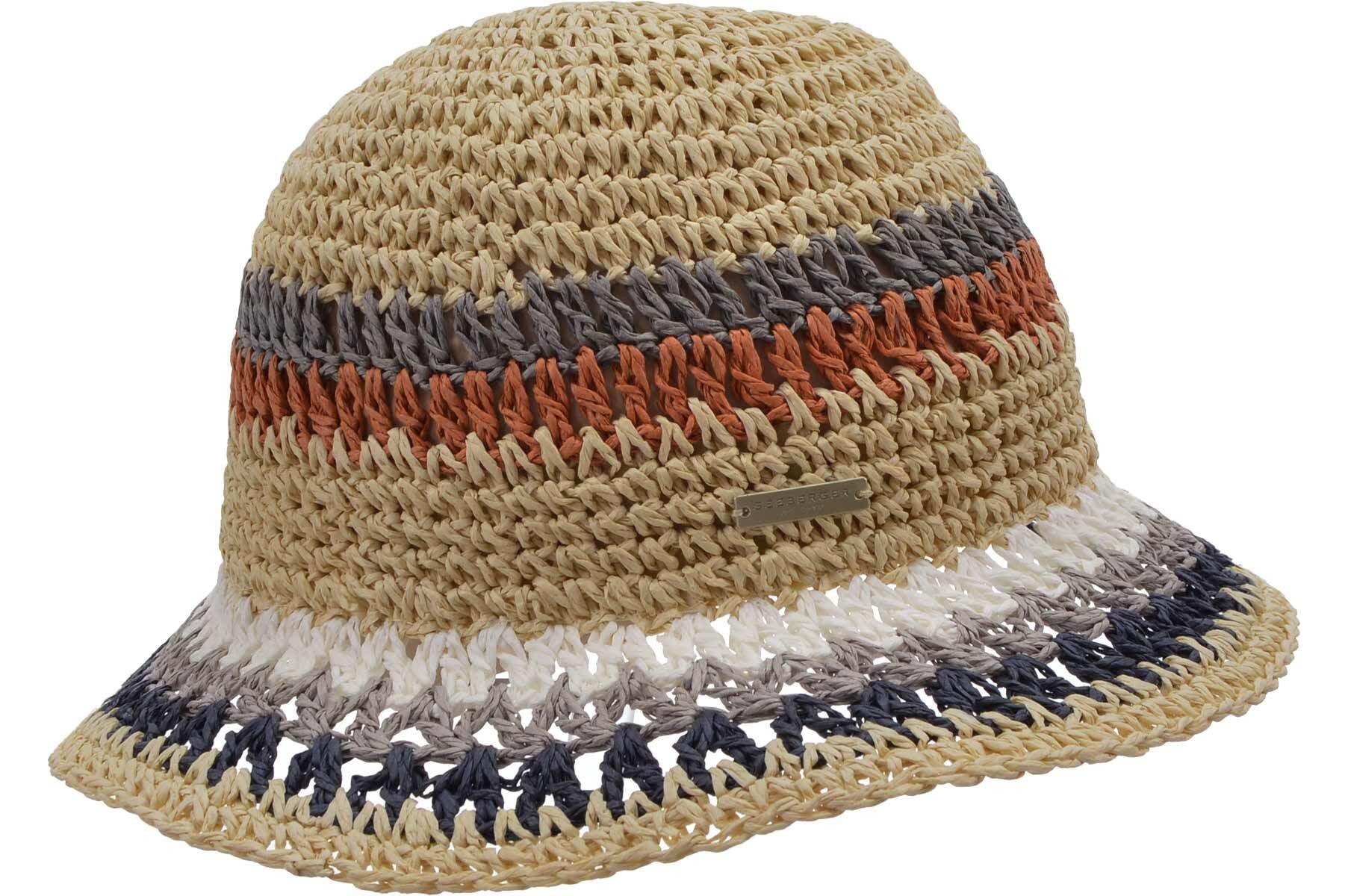 Seeberger Sonnenhut Papierstroh Häkelglocke sechsfarbig 55520-0 günstig online kaufen