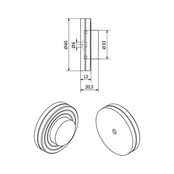 SO-TECH® Türstopper Wandtürstopper Edelstahl Ø 40 - 60 mm - verschiedene Varianten (1 St)