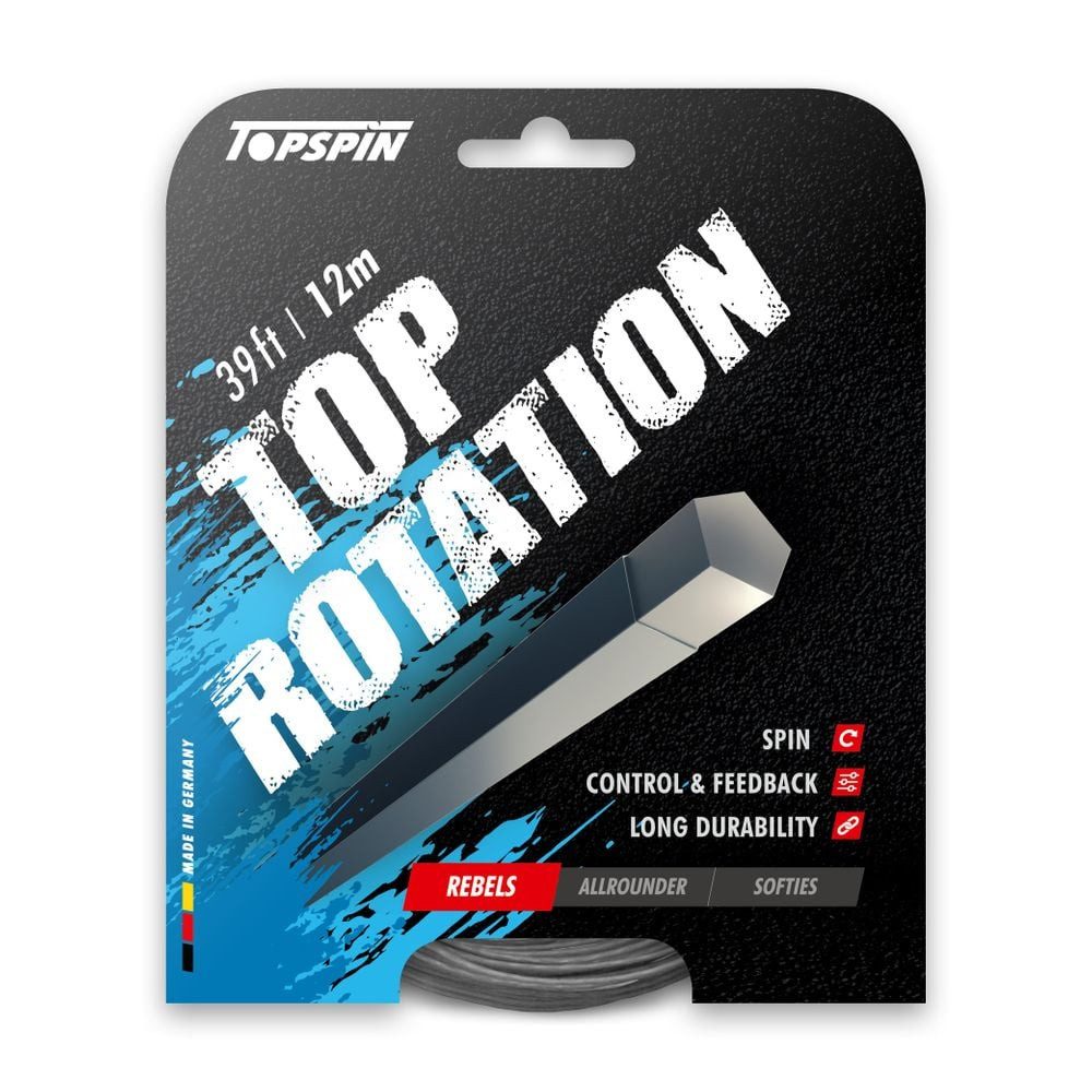 Tennissaite Top Rotation (Haltbarkeit+Spin) grau 12m Set