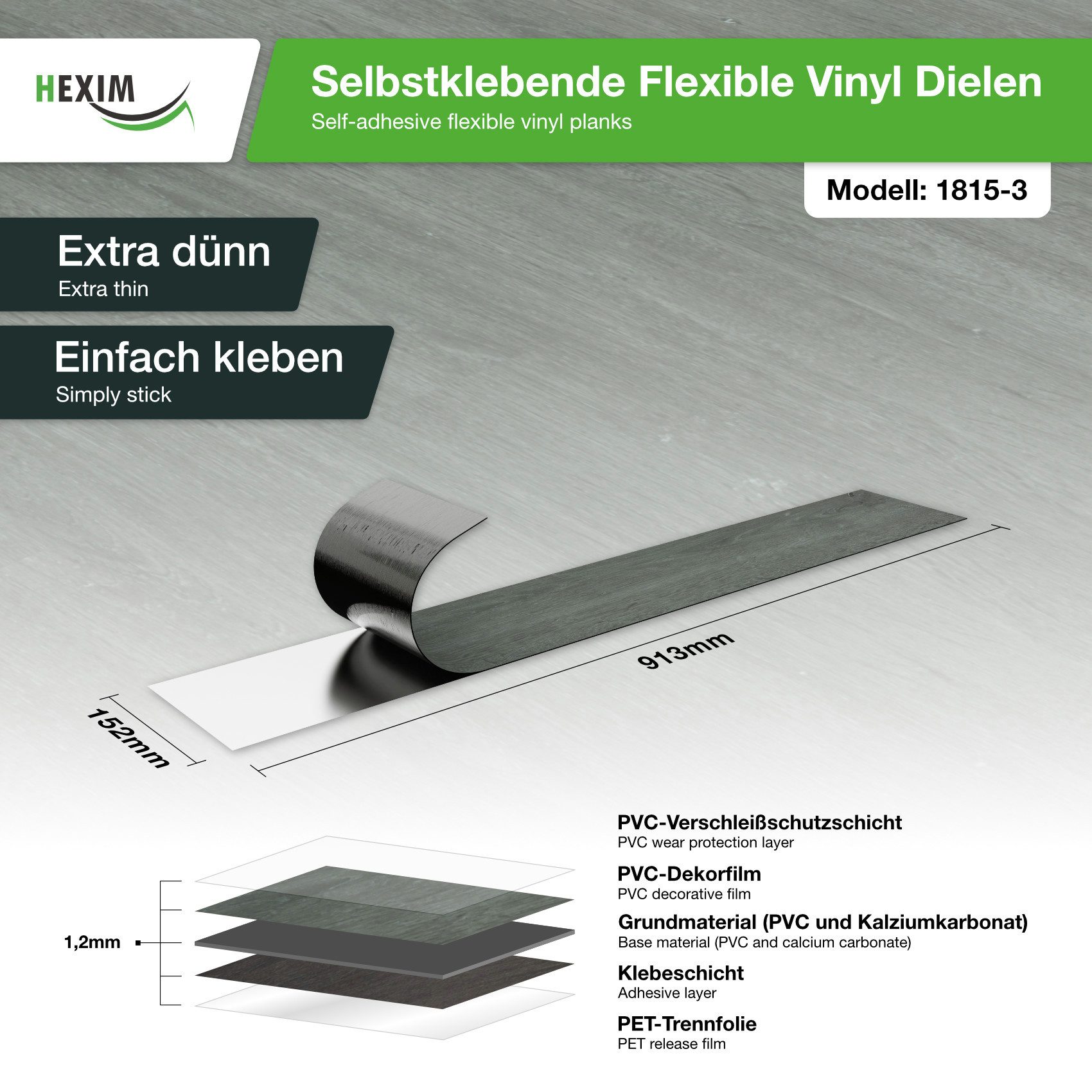 Hexim Vinylboden, Vinyldielen 0,97m² selbstklebend PVC Wandverkleidung Bode günstig online kaufen