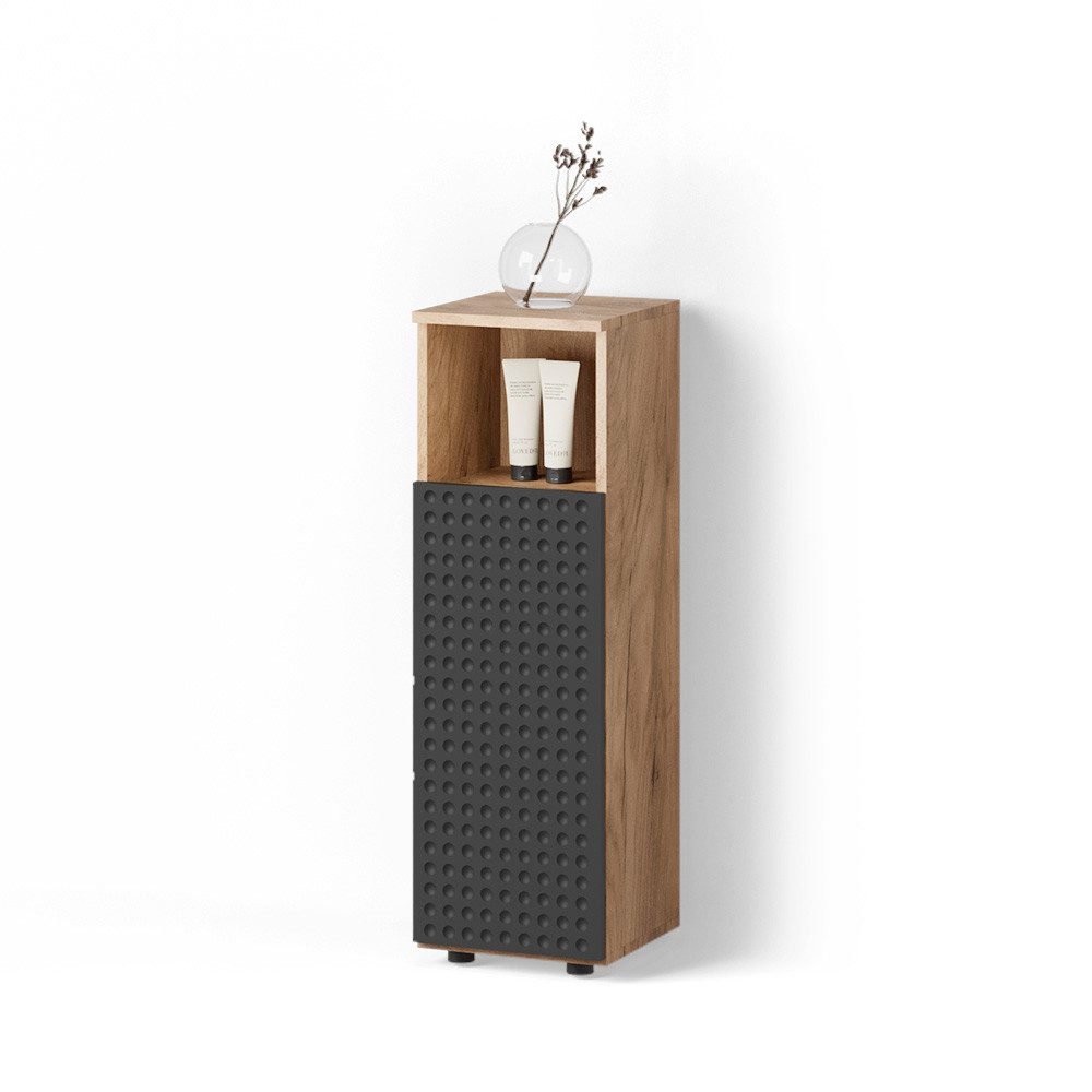 Livinity® Midischrank Ronco, Anthrazit gepunktet/Goldkraft Eiche, günstig online kaufen