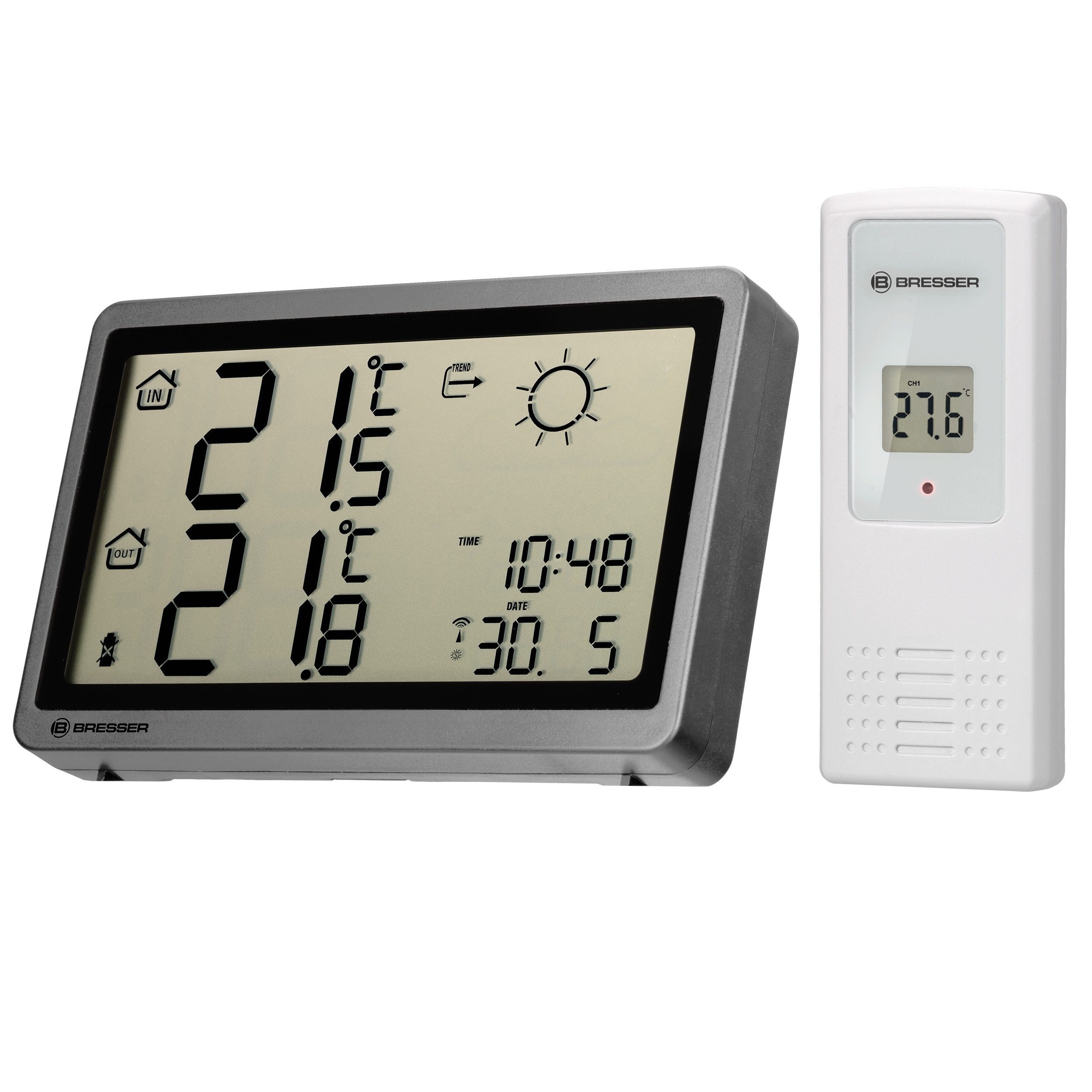 BRESSER BRESSER Funkwetterstation MeteoTemp HZ anthrazit Funkwetterstation