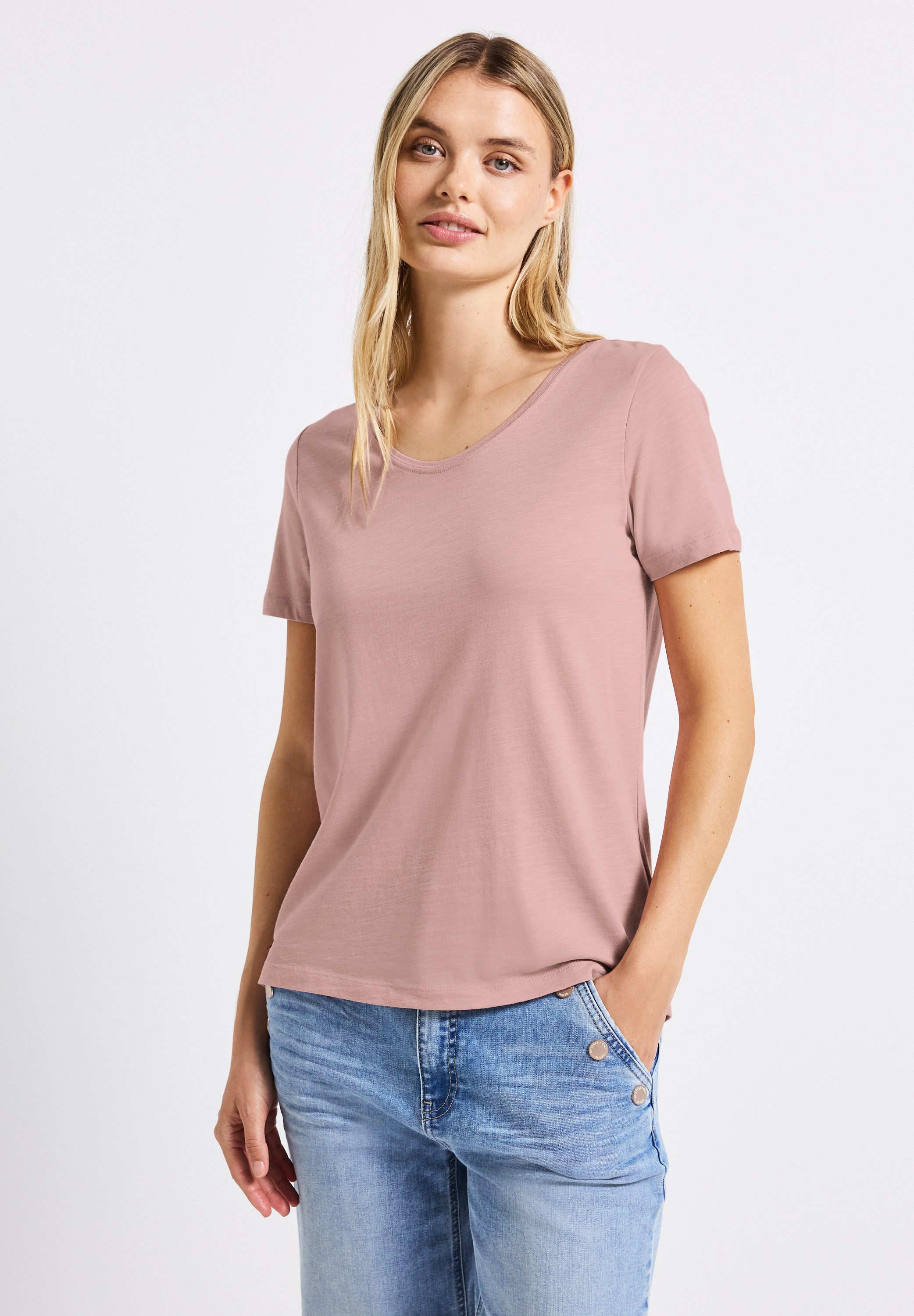 STREET ONE V-Shirt, im soften Baumwoll-Mix günstig online kaufen