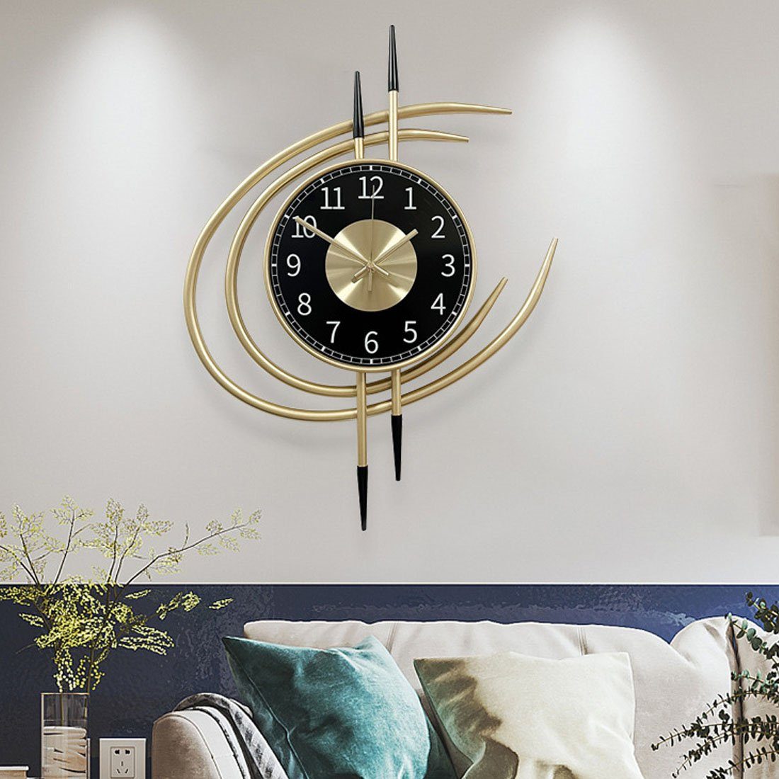 DÖRÖY Wanduhr 41*54cm stille Wanduhr, moderne Wanduhr aus Eisen, dekorative  Uhr