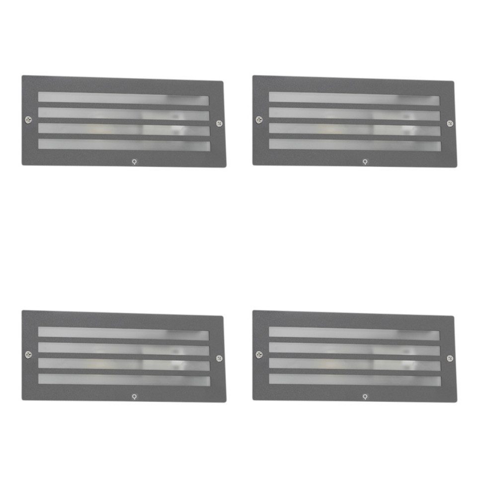 Qazqa LED Einbaustrahler 93932, ohne Leuchtmittel, Kaltweiß, QAZQA Außen Einbau­leuchte, e27, Grau, Edelstahl, Modern