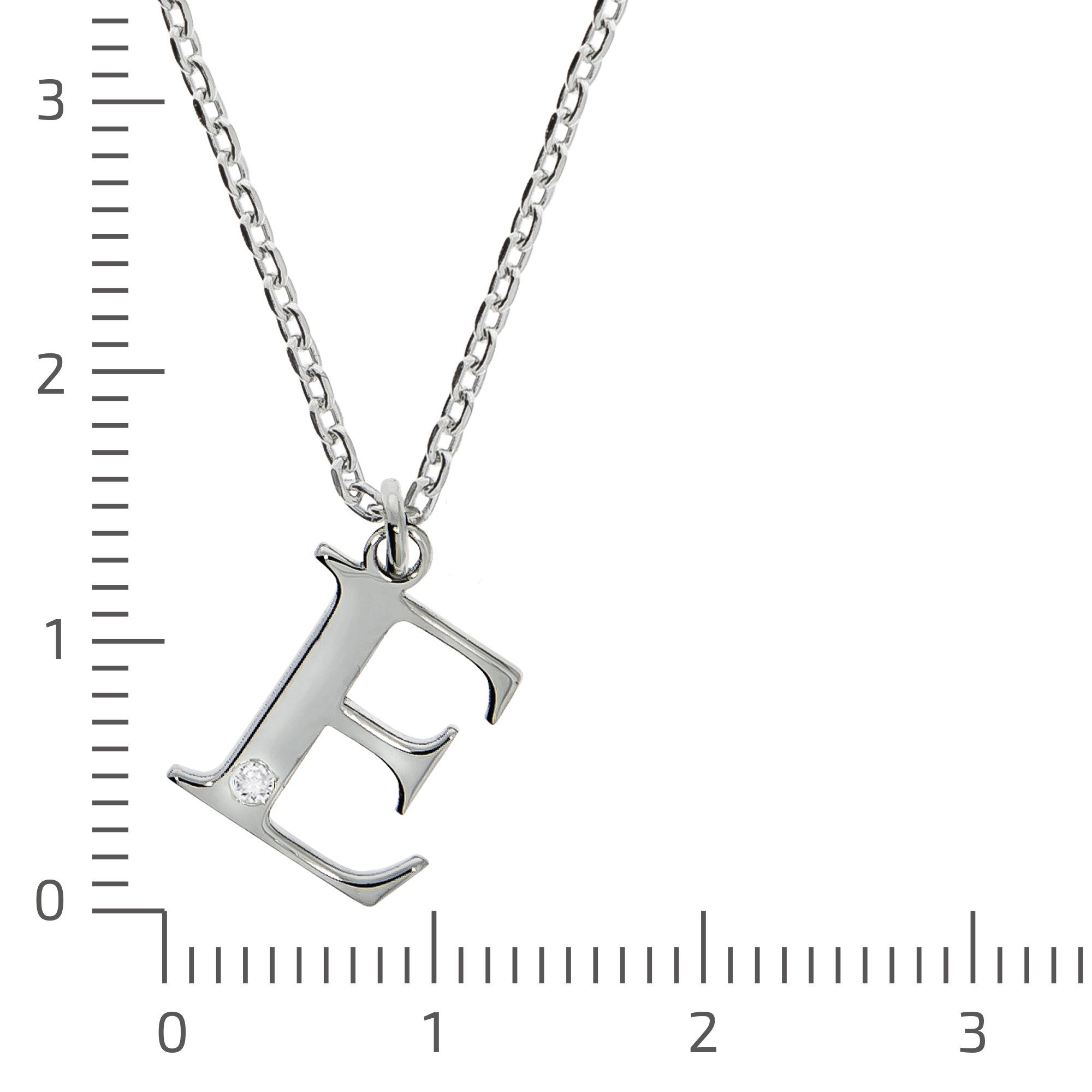 Diamonds by Ellen K. Kette mit Anhänger Silber 925 mit 1x Diamant 0,008ct. Buchstabe E