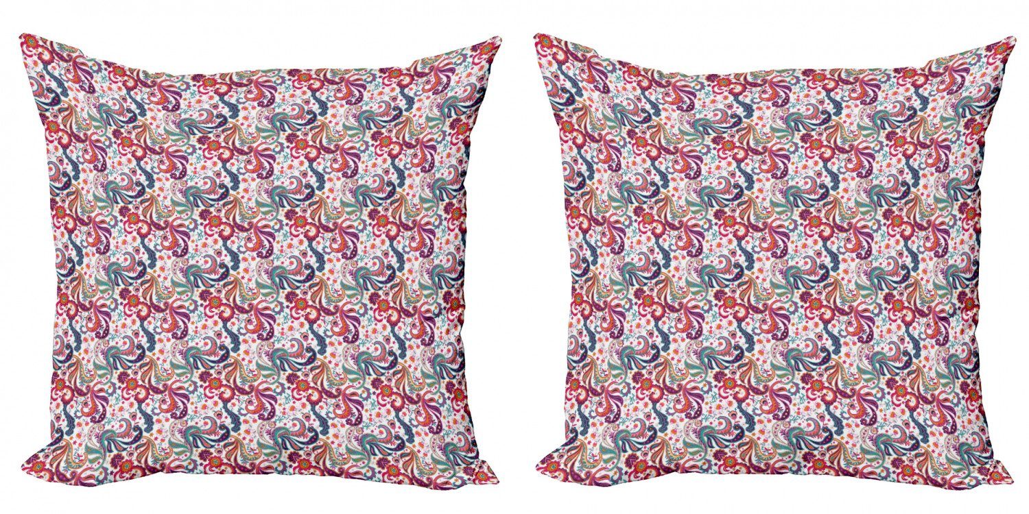 Kissenbezüge Modern Accent Doppelseitiger Digitaldruck, Abakuhaus (2 Stück), Paisley Bunte Blumen