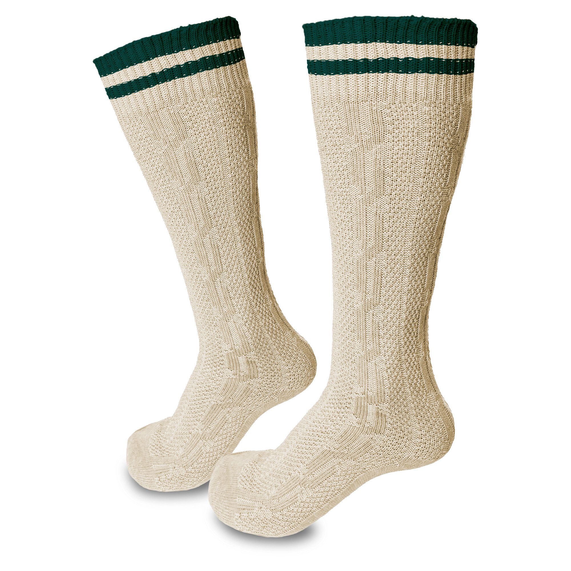 Steigenhöfer Manufaktur Trachtensocken mit Zopfmuster und Steifen - Elastische Socken für Herren und Damen Bayerische Trachtenstrümpfe aus Baumwolle für dein Oktoberfest Outfit