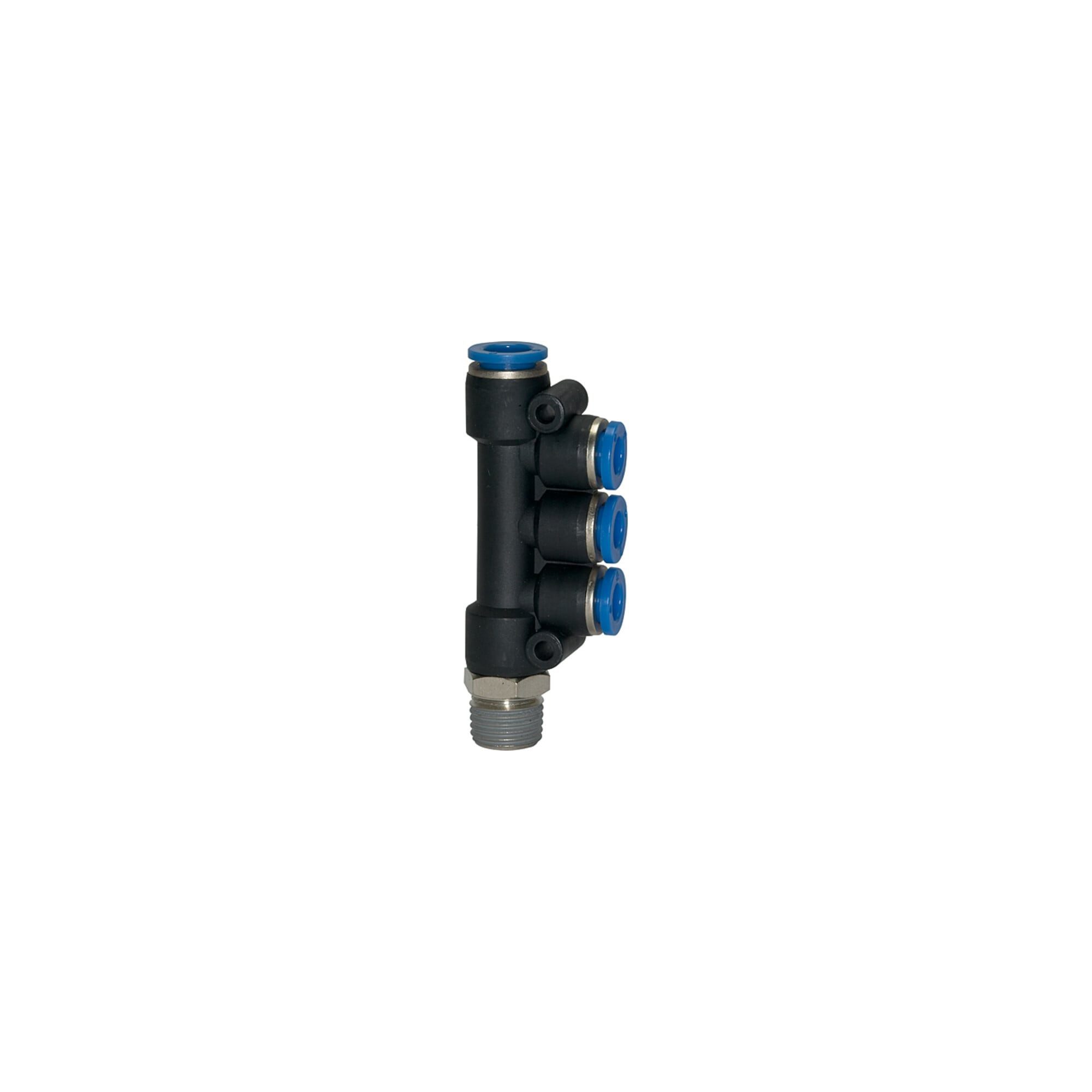 RIEGLER Schnellkupplung Riegler T-Mehrfachverteiler »Blaue Serie «, drehbar, R 1/8 außen, Ã˜ 4