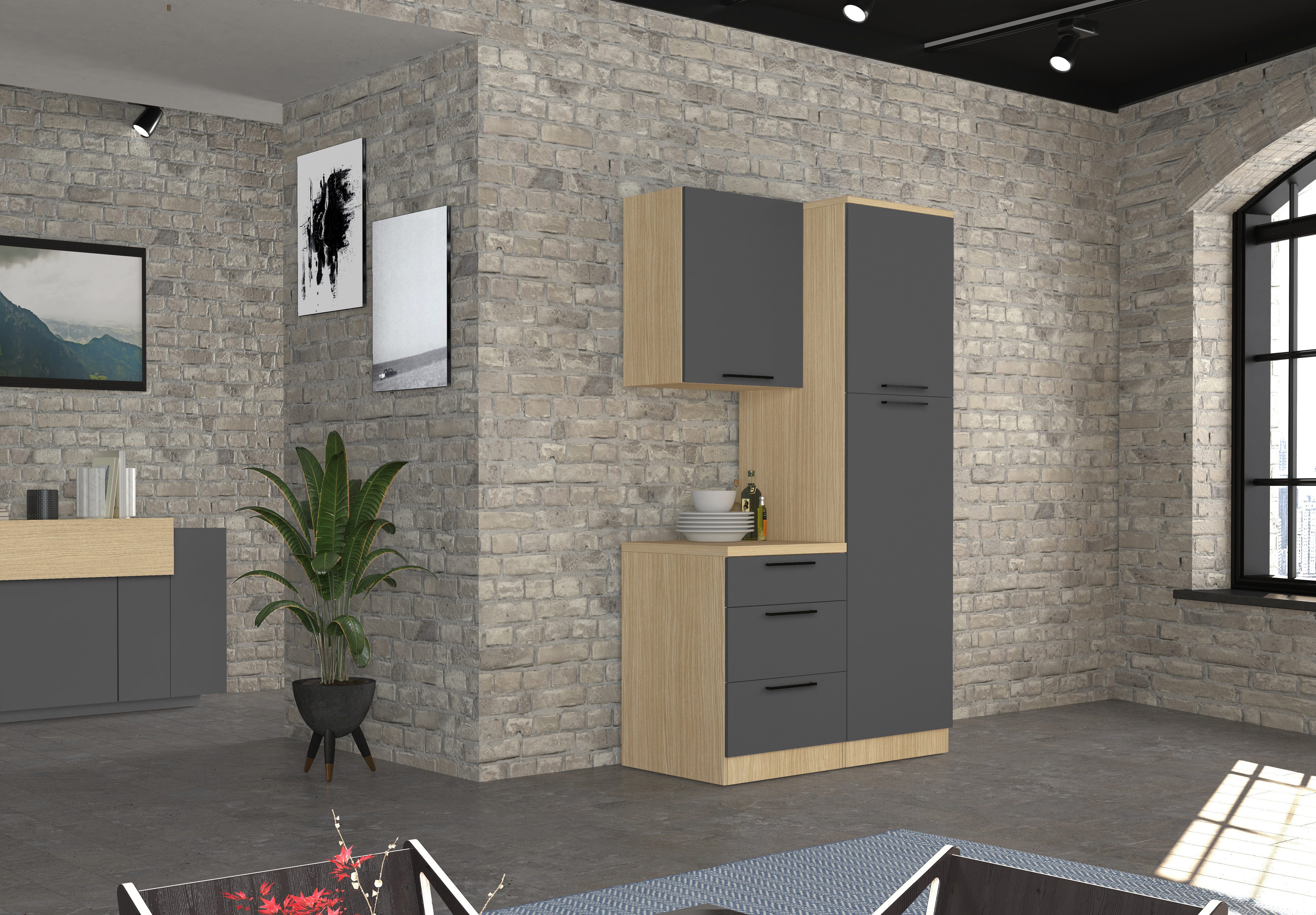 KOCHSTATION Vorratsschrank Luna, Hochschrank, Küchenvorratsschrank, Speiseschrank, Made in Italy B/T/H: 60×60×214,5 cm, mit 6 großzügigen Fächern