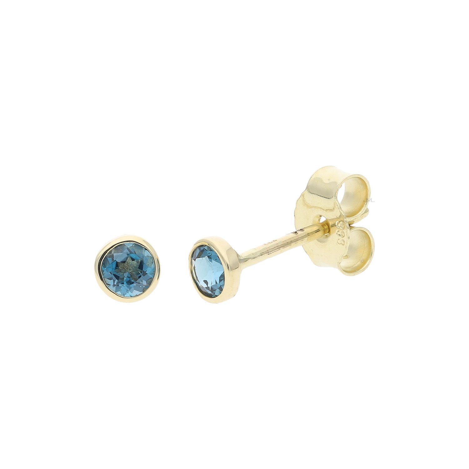 Paar Ohrstecker JuwelmaLux Blautopas London Blue Ohrstecker 333 Gold JL39-06-0431