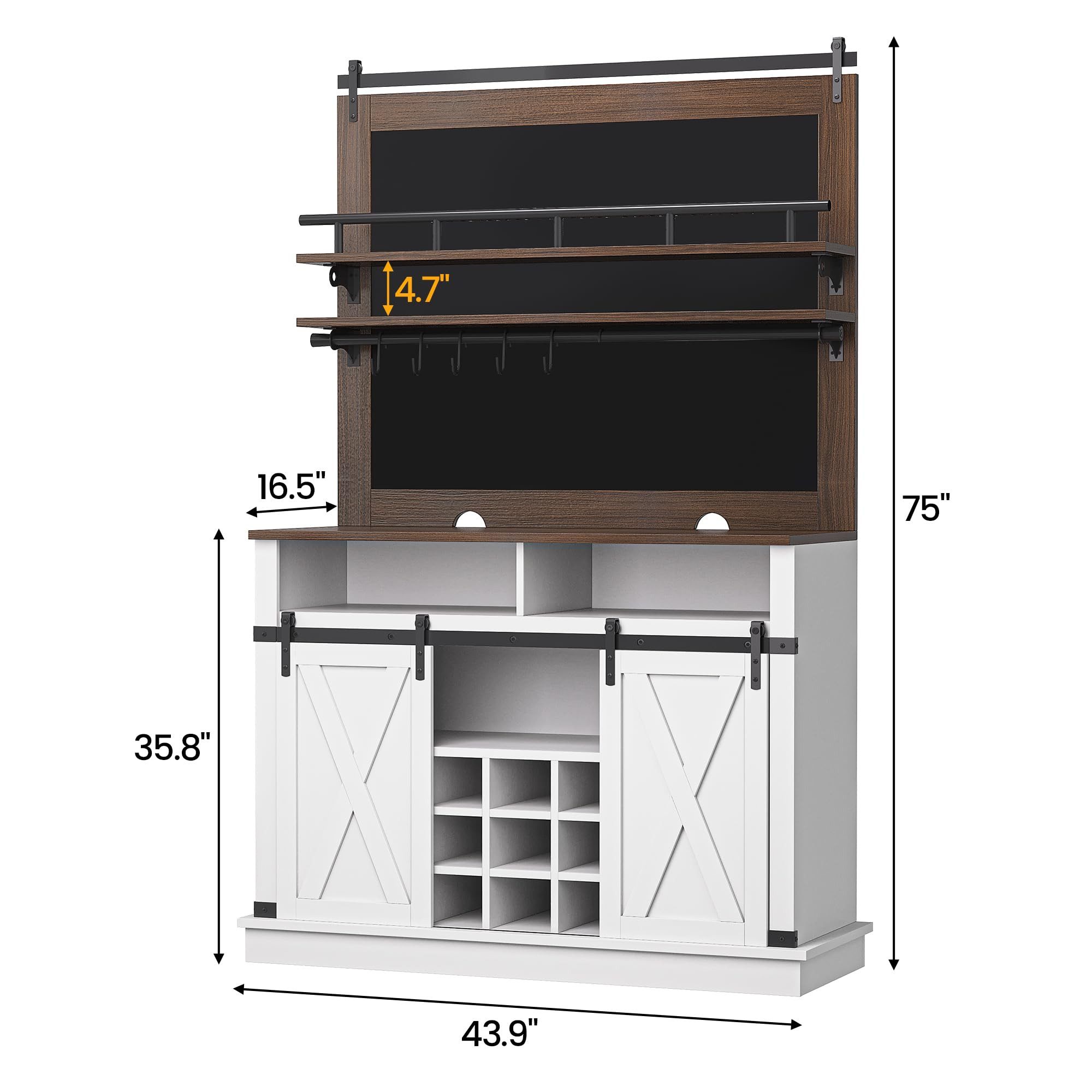 GarveeMore Barschrank Kaffeeschrank Küchenbuffet Sideboard mitSchiebetür günstig online kaufen