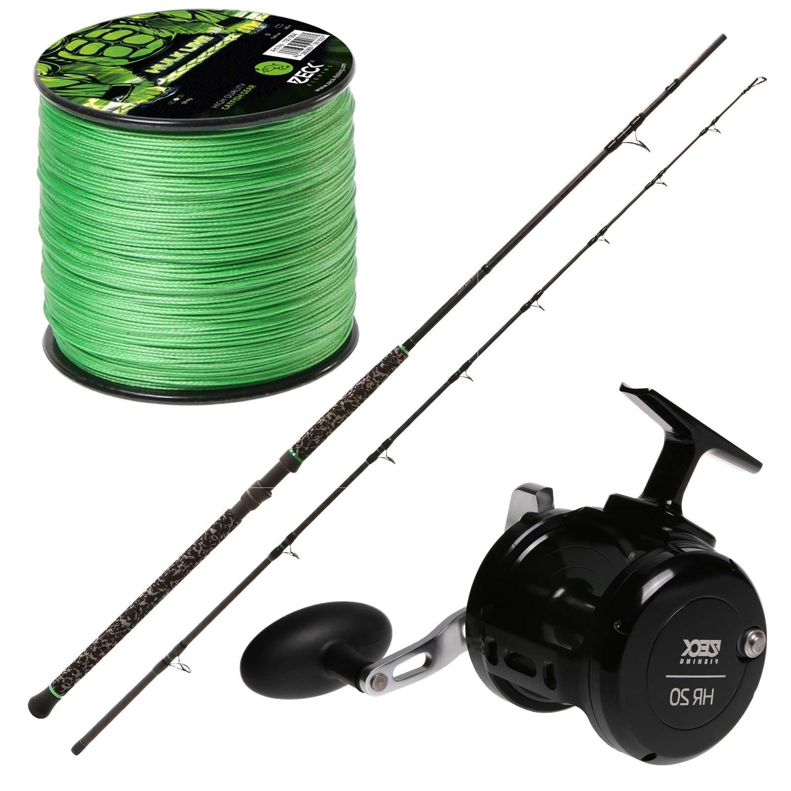 Zeck Fishing Spinnrute, Zeck Wels Combo Pro Cat Short Soft-HR20-Hulk Line Waller Angelset 3 Angelcombo