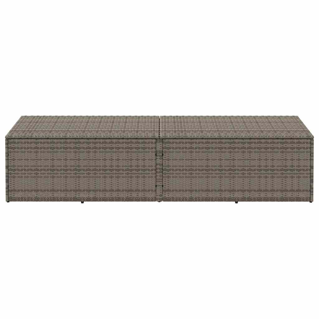 vidaXL Auflagenbox 220 x 50 x 58 cm Garten-Auflagenbox Grau 220x50x58 cm Polyrattan