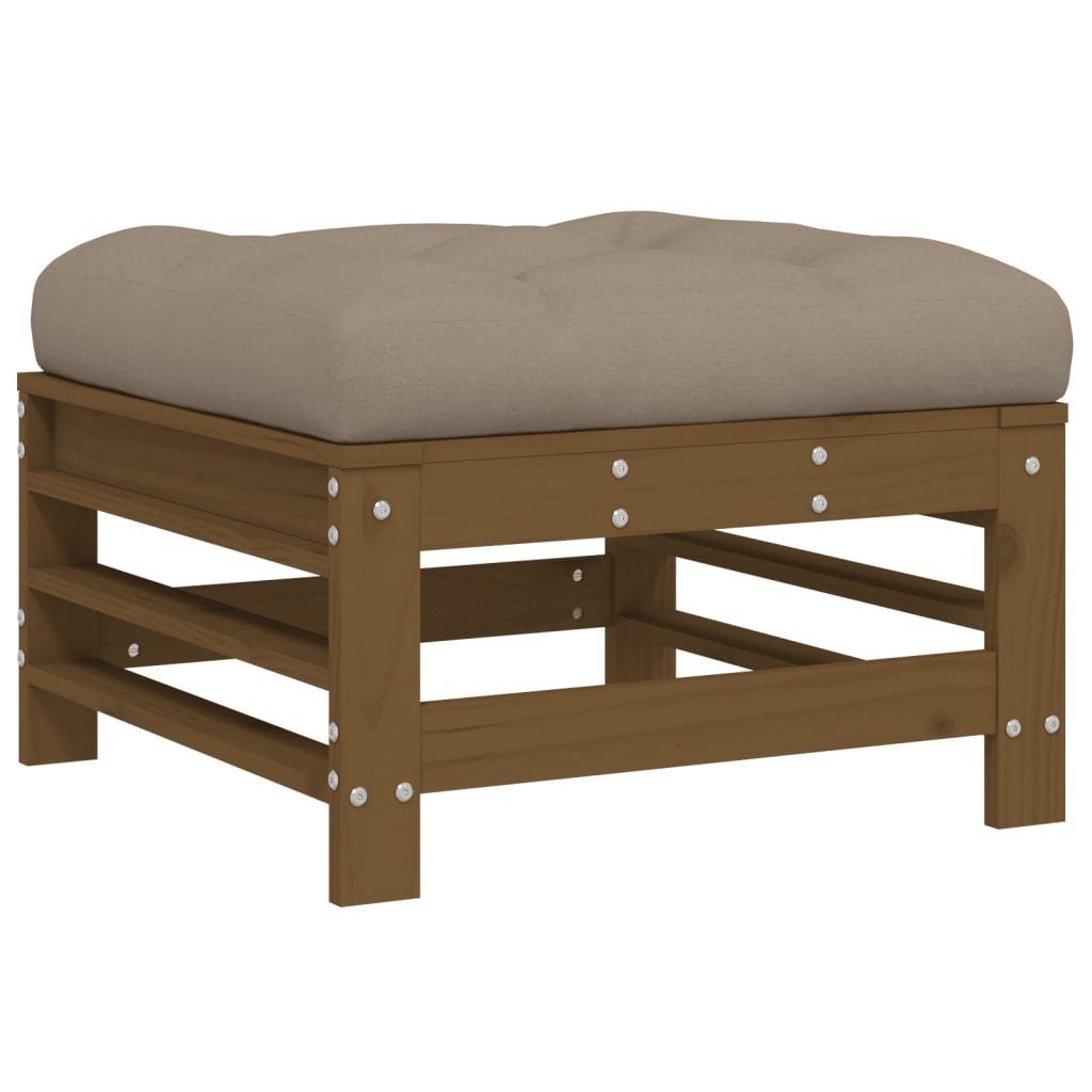 vidaXL Sofaelement Gartenhocker mit Kissen Honigbraun günstig online kaufen
