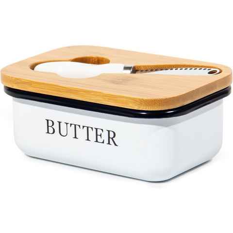 Zedelmaier Butterdose Butterdose,Butterglocke für 250g Butter,mit nachhaltigem holzdeckel, (Packung)
