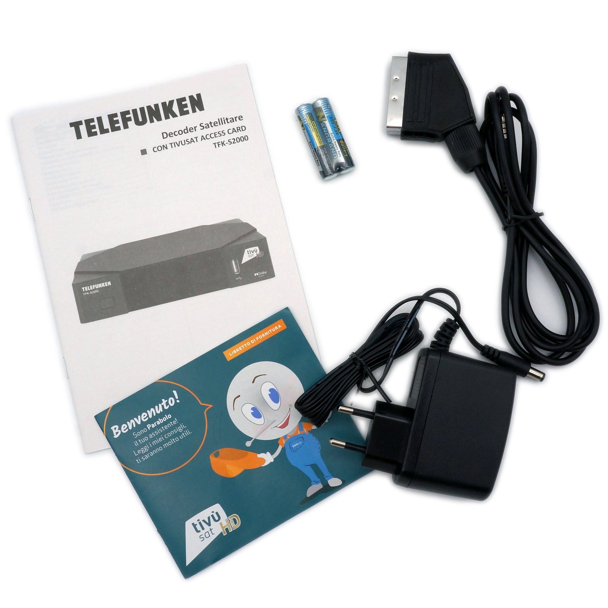 Telefunken TFK-S2000 DVB-S2 Full HD Sat Receiver HEVC, mit TiVuSat HD Karte SAT-Receiver