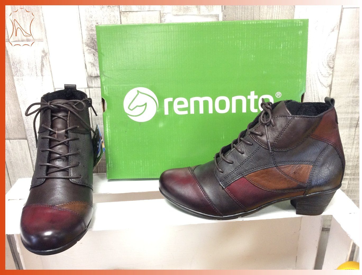 Remonte Damen Stiefelette D8474 – Wasserabweisend, Mit Schurwolle, Blockabsatz, Komfortweite