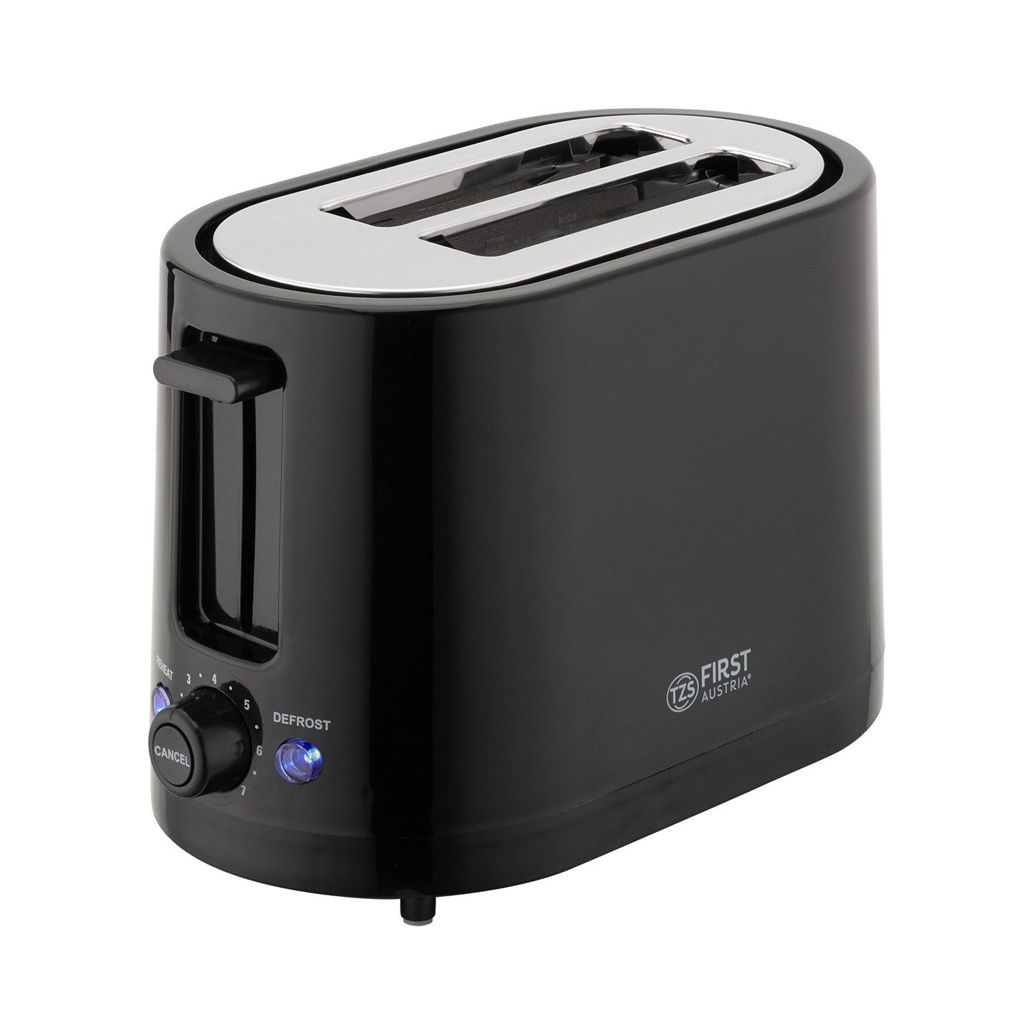 TZS FIRST AUSTRIA Toaster 750W, 2 Scheiben, 7 Stufen, schwarz, für 2 Scheiben, 0 W, Warmhalte- und Auftaufunktion, inkl. Krümelschale