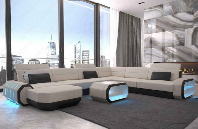 Sofa Dreams Wohnlandschaft Design Polster Stoffsofa Roma XXL H Strukturstoff Stoff Sofa, Couch wahlweise mit Bettfunktion