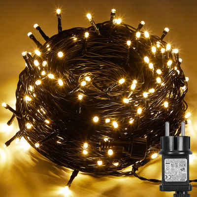 Qelus LED-Lichterkette »LED Lichterkette Weihnachtsbaum Aussen Inner mit Timer Warmweiß«, Timer und Speicher, 8 Modi, 31V Energiesparende Lichterkette