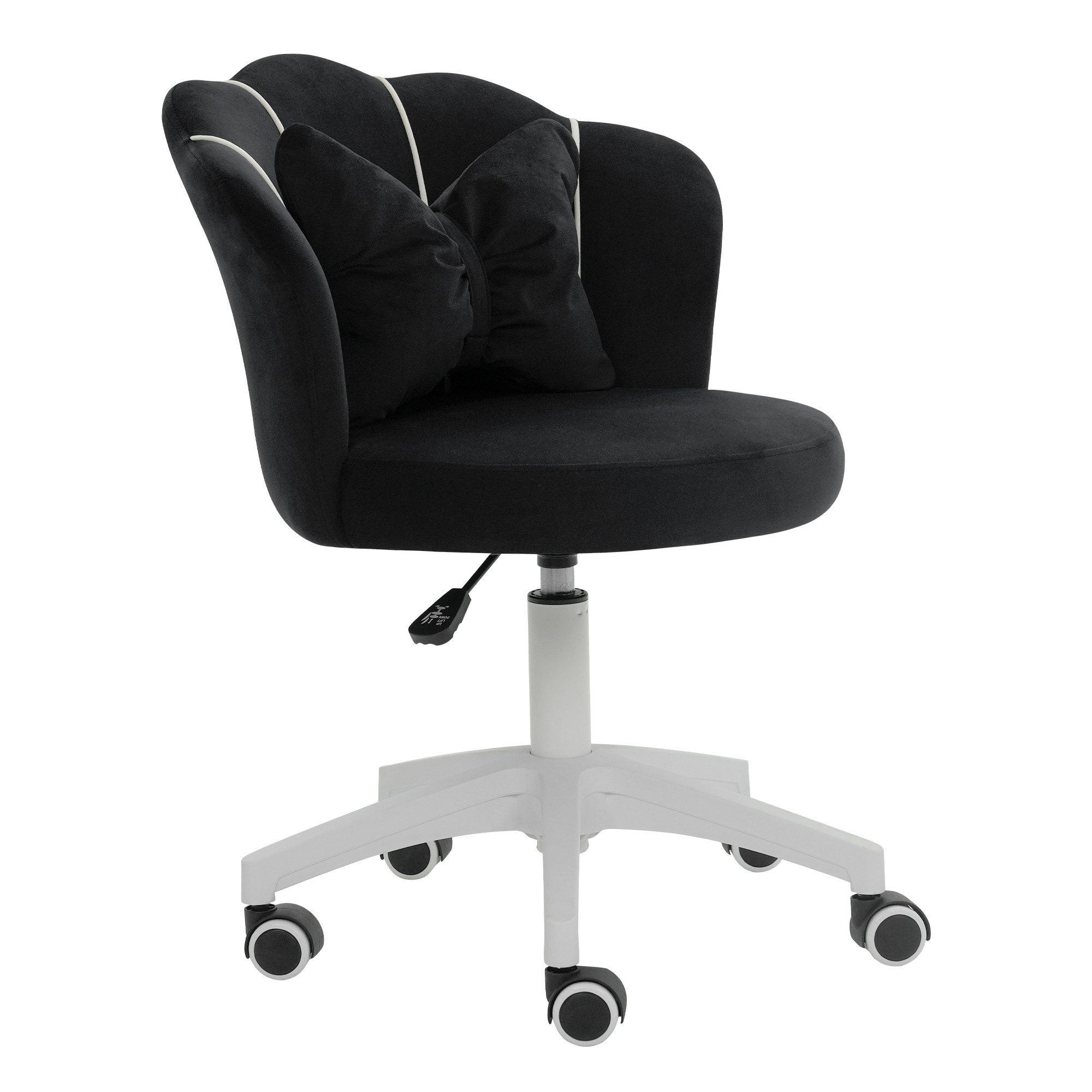 AISALL Drehstuhl Polsterstuhl mit Schleife Zierkissen, Ergonomischer Bürostuhl (1 St), Schminkstuhl mit Rollen, ideal für Homeoffice & Arbeitszimmer