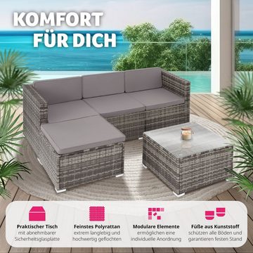 tectake Loungeset Lignano, (Set, 5-tlg)