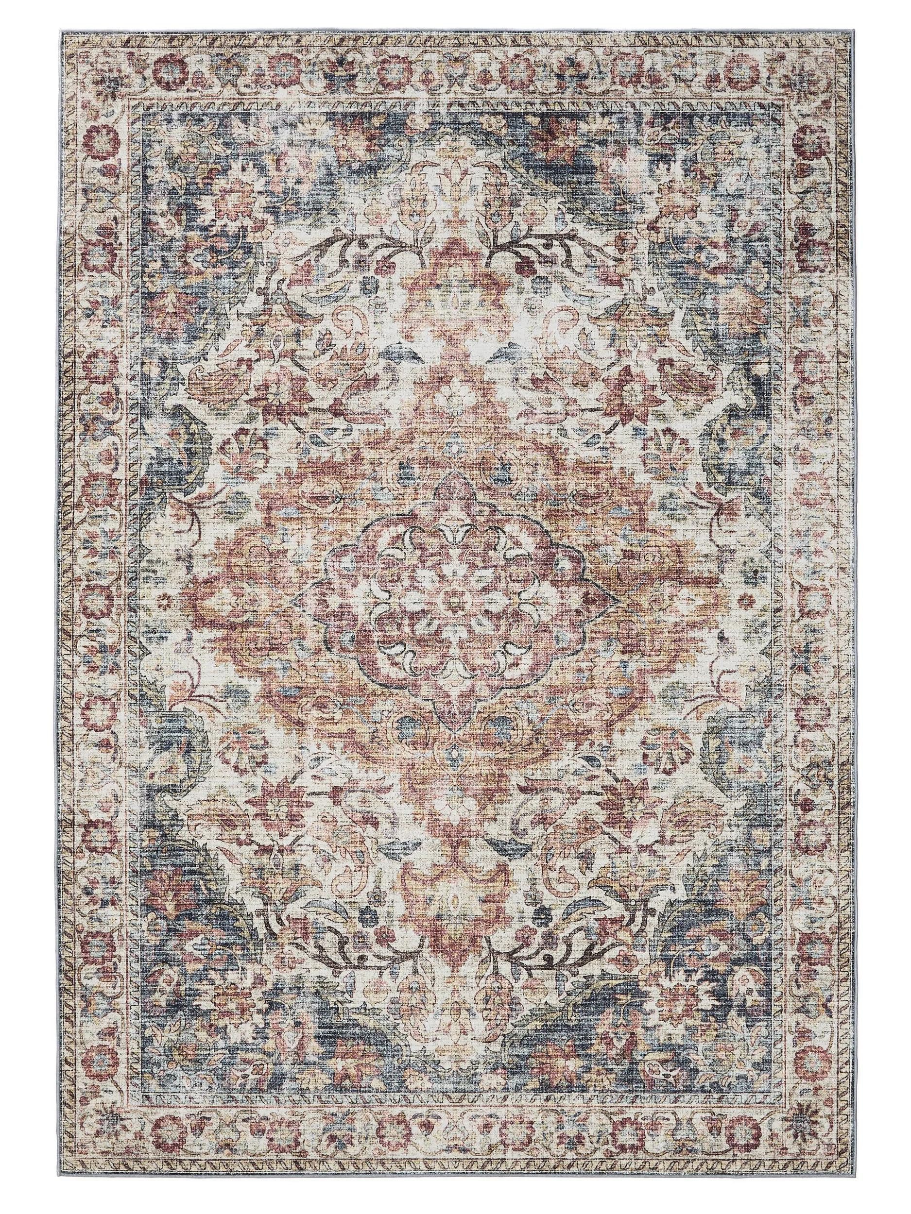 benuta Teppich George, rechteckig, Höhe: 5 mm, Vintage-Look, Kurzflor, Teppich Wohnzimmer, Schlafzimmer, Waschbar
