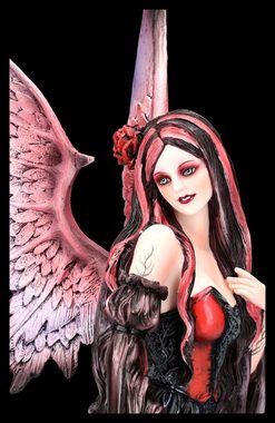 Figuren Shop GmbH Fantasy-Figur Elfen Figur - Mystique mit Schädelberg - Fantasy Deko Gothic Dekofigur