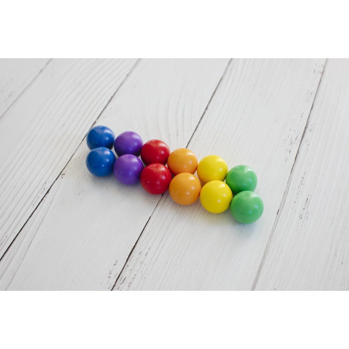 Connetix Lernspielzeug Ersatz-Kugeln Rainbow 12 Holzkugeln pädagogisches Lernspiel (Open Play, 12 Teile), ab 3 Jahren