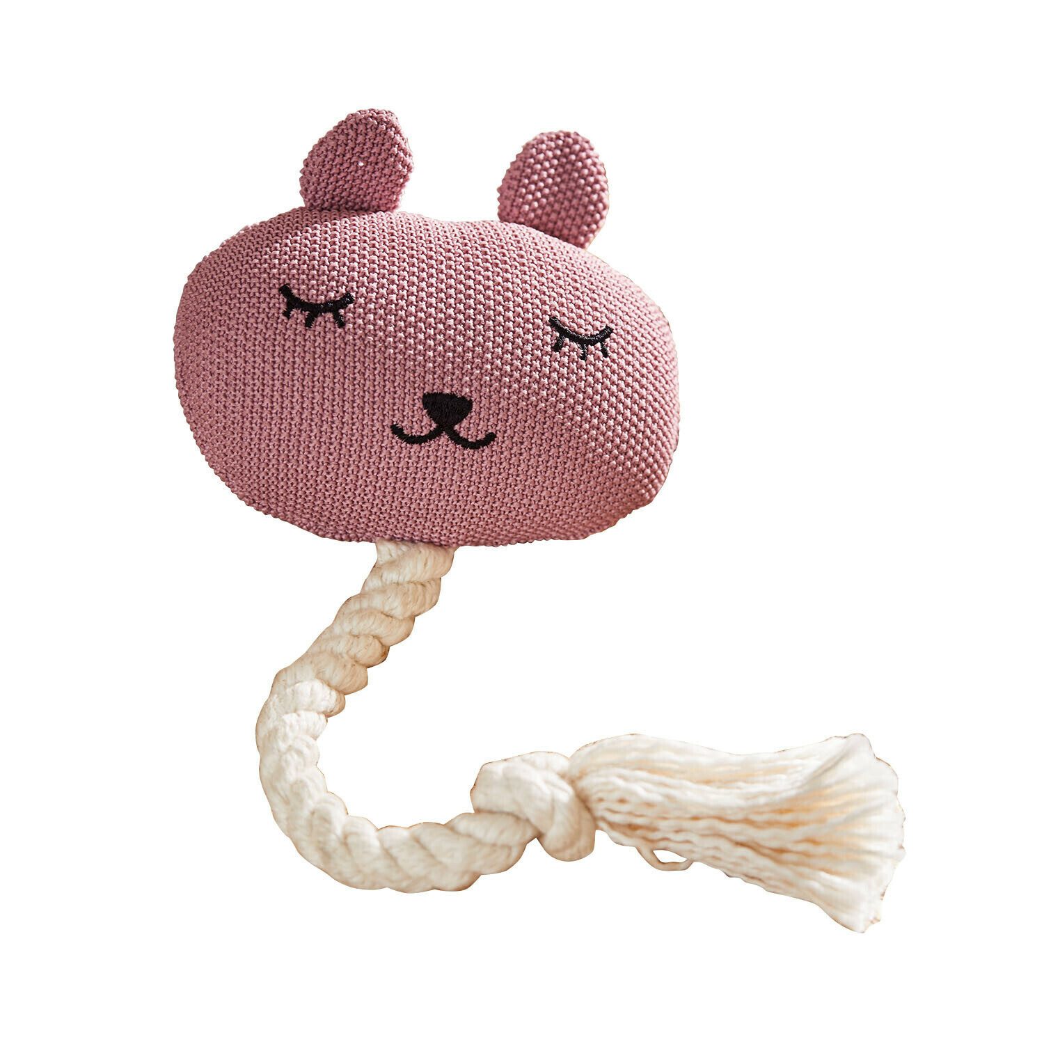 Mirabeau Tierkuscheltier Katzenspielzeug Miezmo rosa/creme, 100% Polyester, Schnur: 100% Baumwolle