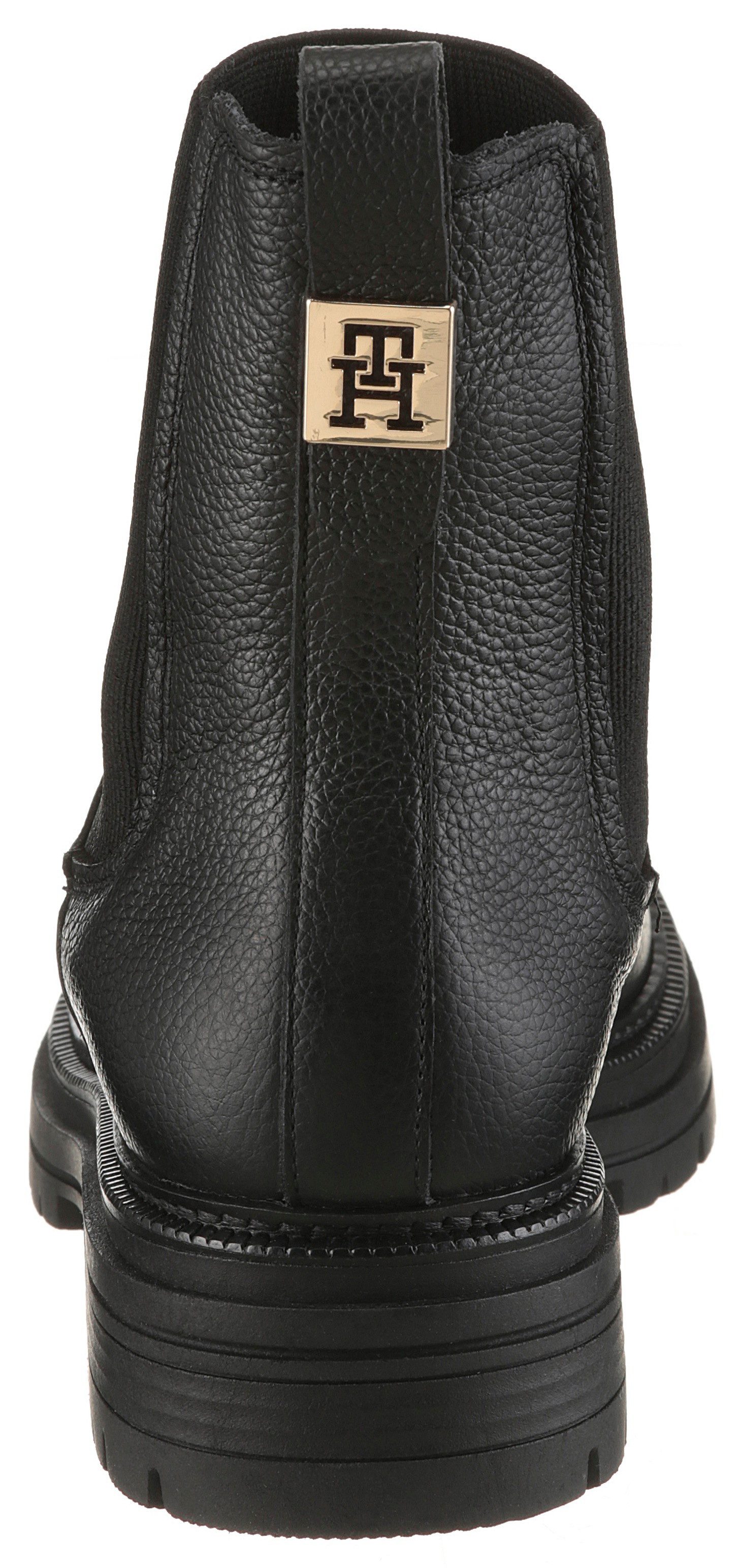 Tommy Hilfiger TH PLAQUE PEBBLE CHELSEA WARM Winterboots, Chelseaboots, Schlupfboots, Stiefelette mit praktischer Anziehlasche