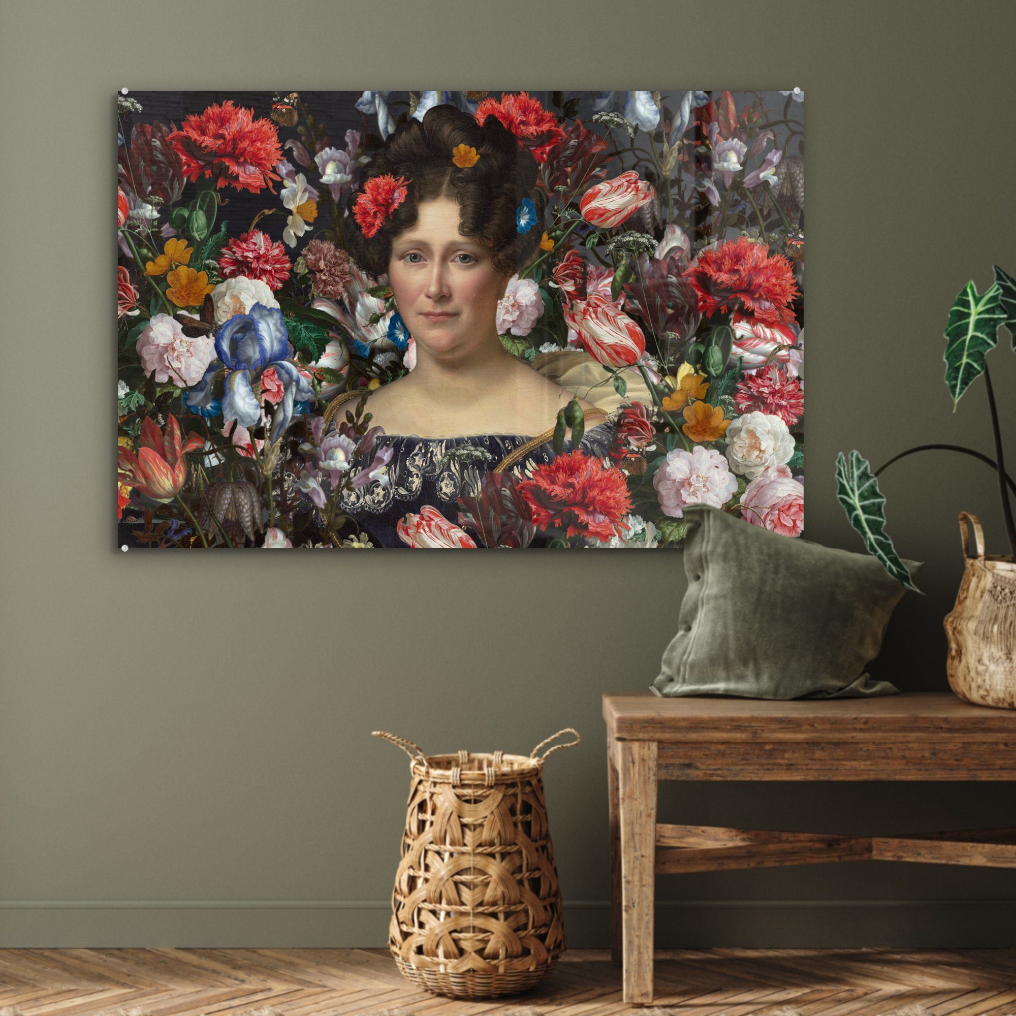 Acrylglasbilder bunt Drahonet Acrylglasbild St), Blumen, Schlafzimmer MuchoWow (1 Johanna Wohnzimmer - Dubois Engelen & Henriette -