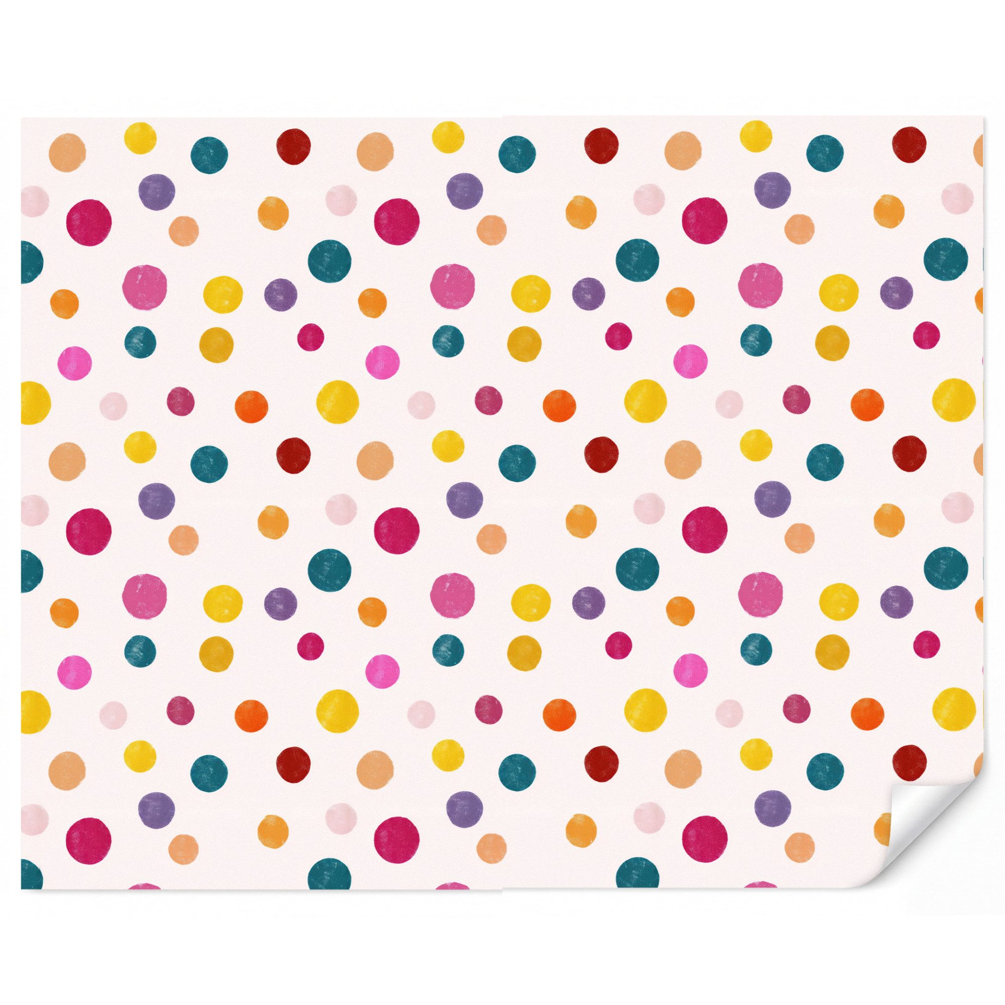 OnlyWow Fototapete Kinderzimmer - Kreise - spielerisch - farbenfroh, Matt, bedruckt, Wanddekoration, Wandtapete, Schlafzimmer 260x220cm
