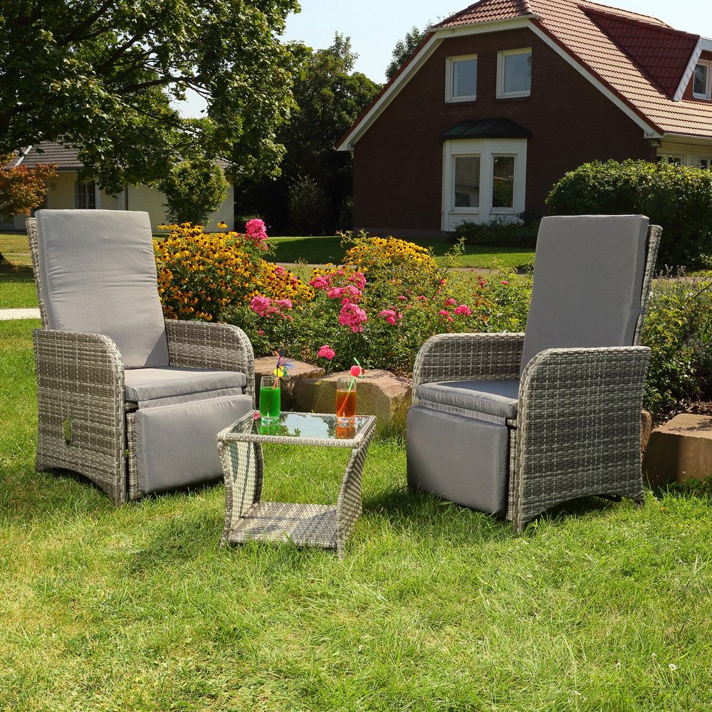 Mucola Sitzgruppe Gartenmöbel Set Sitzgruppe Polyrattan Balkonset Essgarnit günstig online kaufen