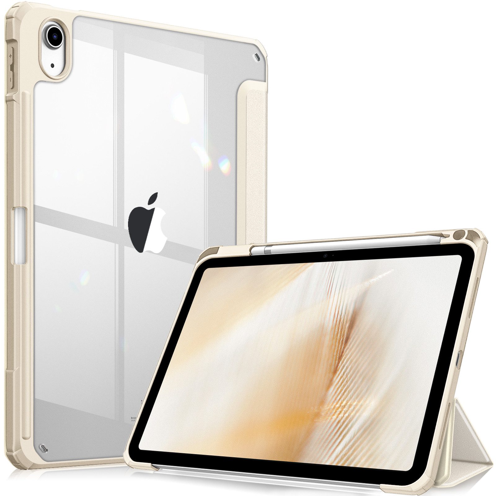 Fintie Tablet-Hülle für iPad 11 Generation 11 Zoll 2025 (A16), iPad 10 Generation 2022 10.9 Zoll, mit Stifthalter, Stoßfeste Hybrid Hülle mit transparenter Hartschale