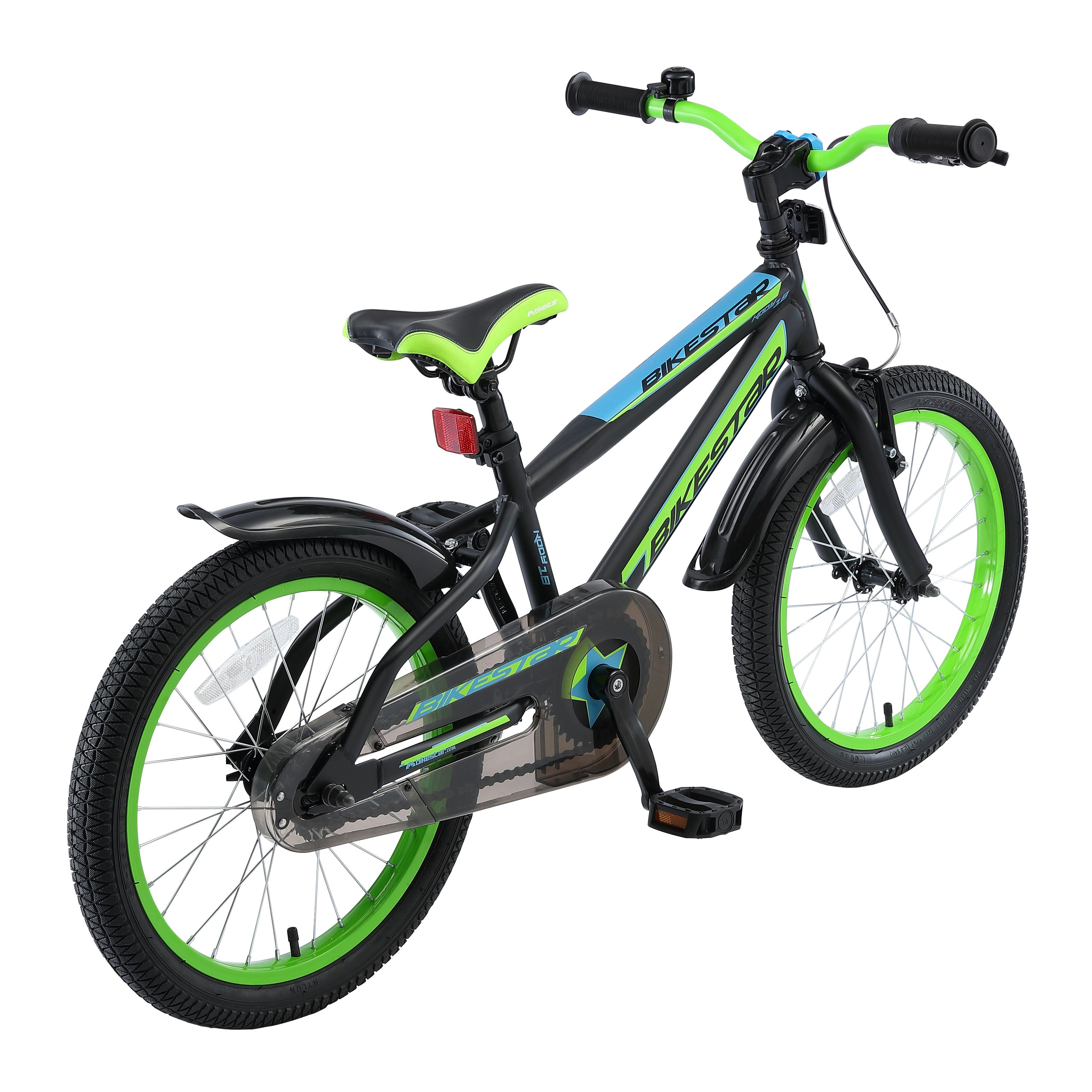 Bikestar Urban Jungle children's bicycle, 18 inch, from 109 cm, 5 - 7 years, boys, girls, 1 gear, hand brake, coaster brake, chain guard, height adjustable