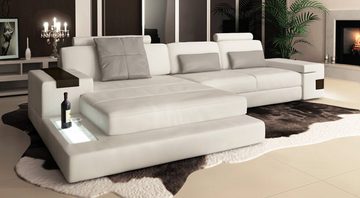 BULLHOFF Wohnlandschaft Wohnlandschaft Leder XXL Designsofa Eckcouch U-Form LED Leder Sofa Couch XL Ecksofa grau schwarz »HAMBURG III« von BULLHOFF, made in Europe, das "ORIGINAL"