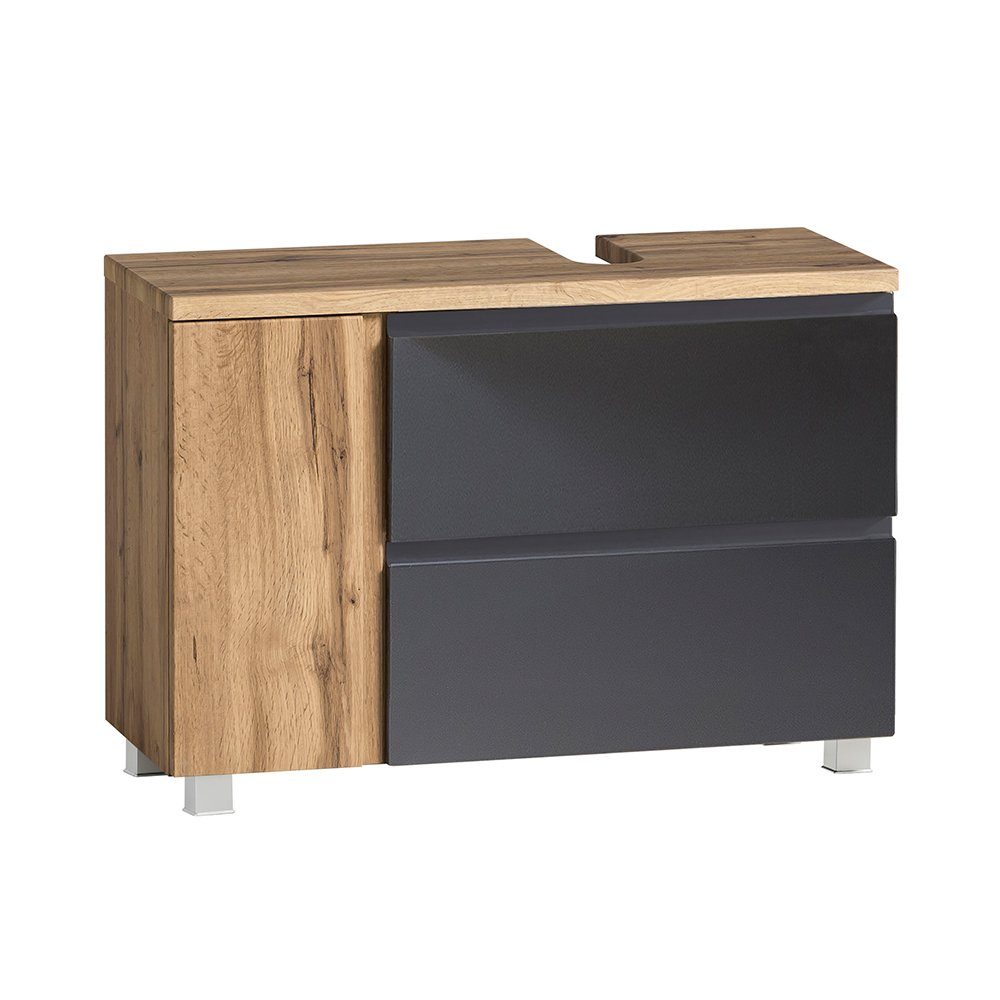 Lomadox Waschbeckenschrank VASTO-03-GREY Wotan Eiche Nb. mit grau matt 85/56/35 cm. Reduzierter Preis € 453,87. Unverbindliche Preisempfehlung € 601,99