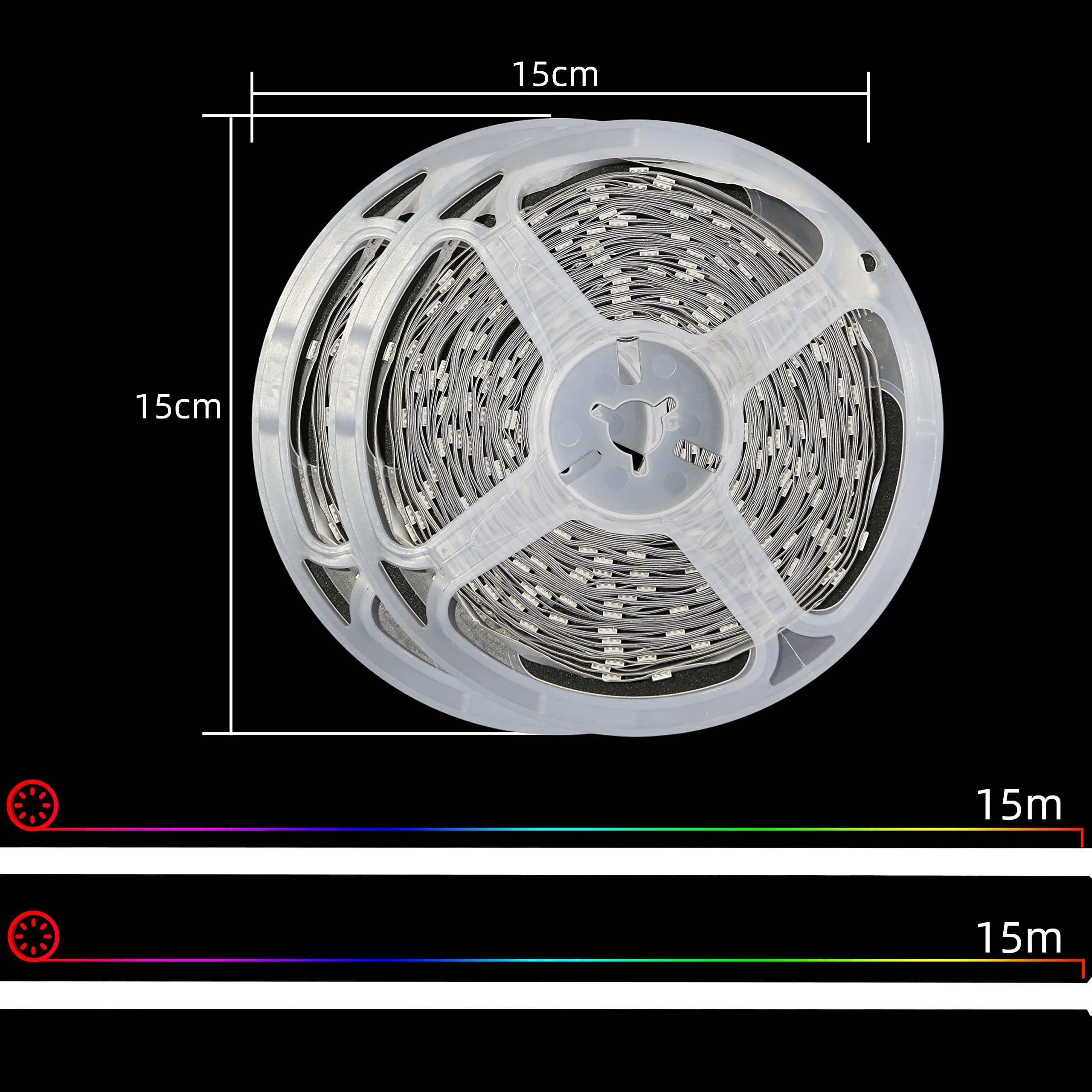 App LED-Streifen mit 2-flammig, Fernbedienung einstellbar Music ZMH LED-Streifen, 1x 30M, RGB Sync