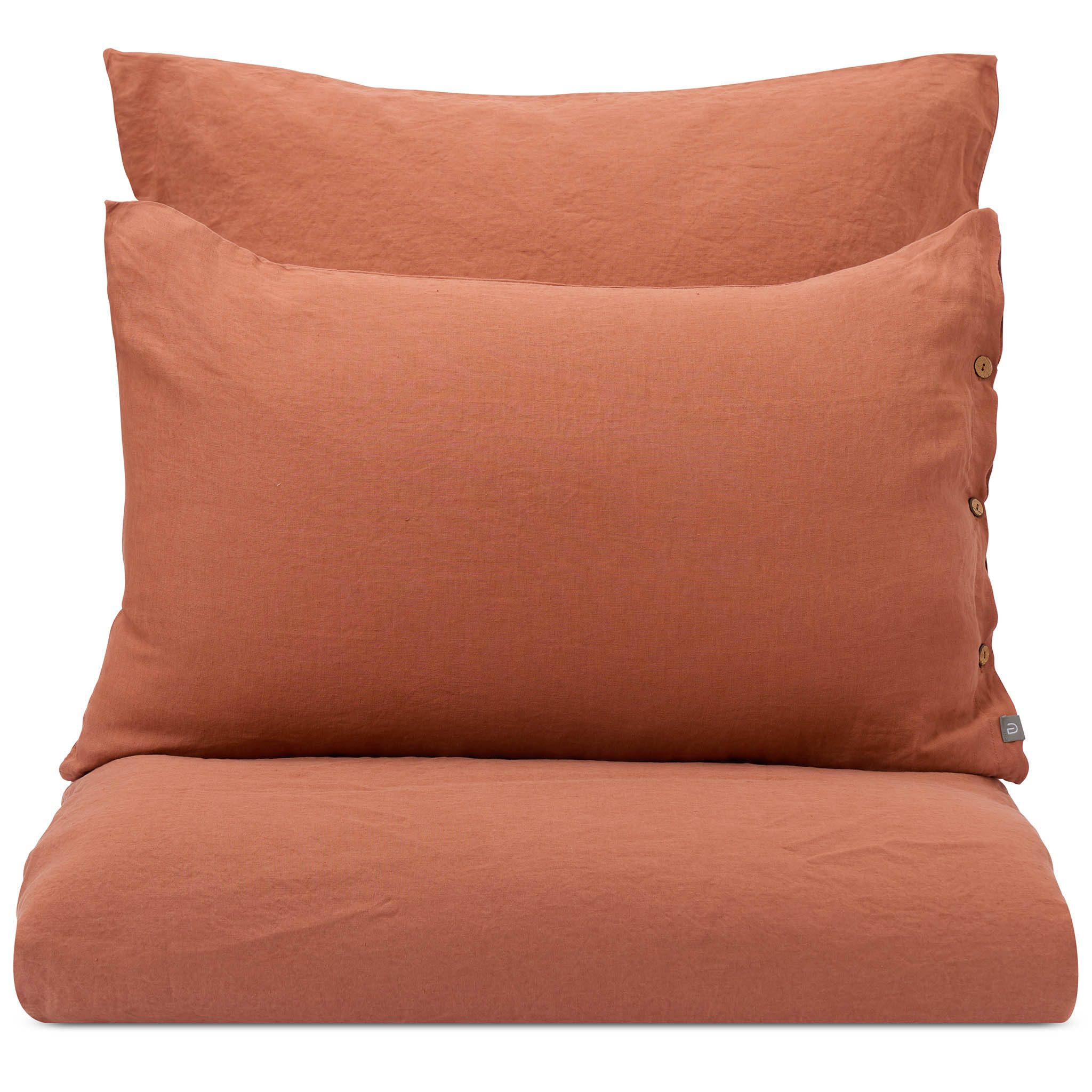 Urbanara Bettbezug Mafalda Bettdeckenbezug aus 100% Leinen, (1 St), Aus 100 % Leinen, Knöpfe aus Kokosnuss, Knitter im Stonewash-Effekt