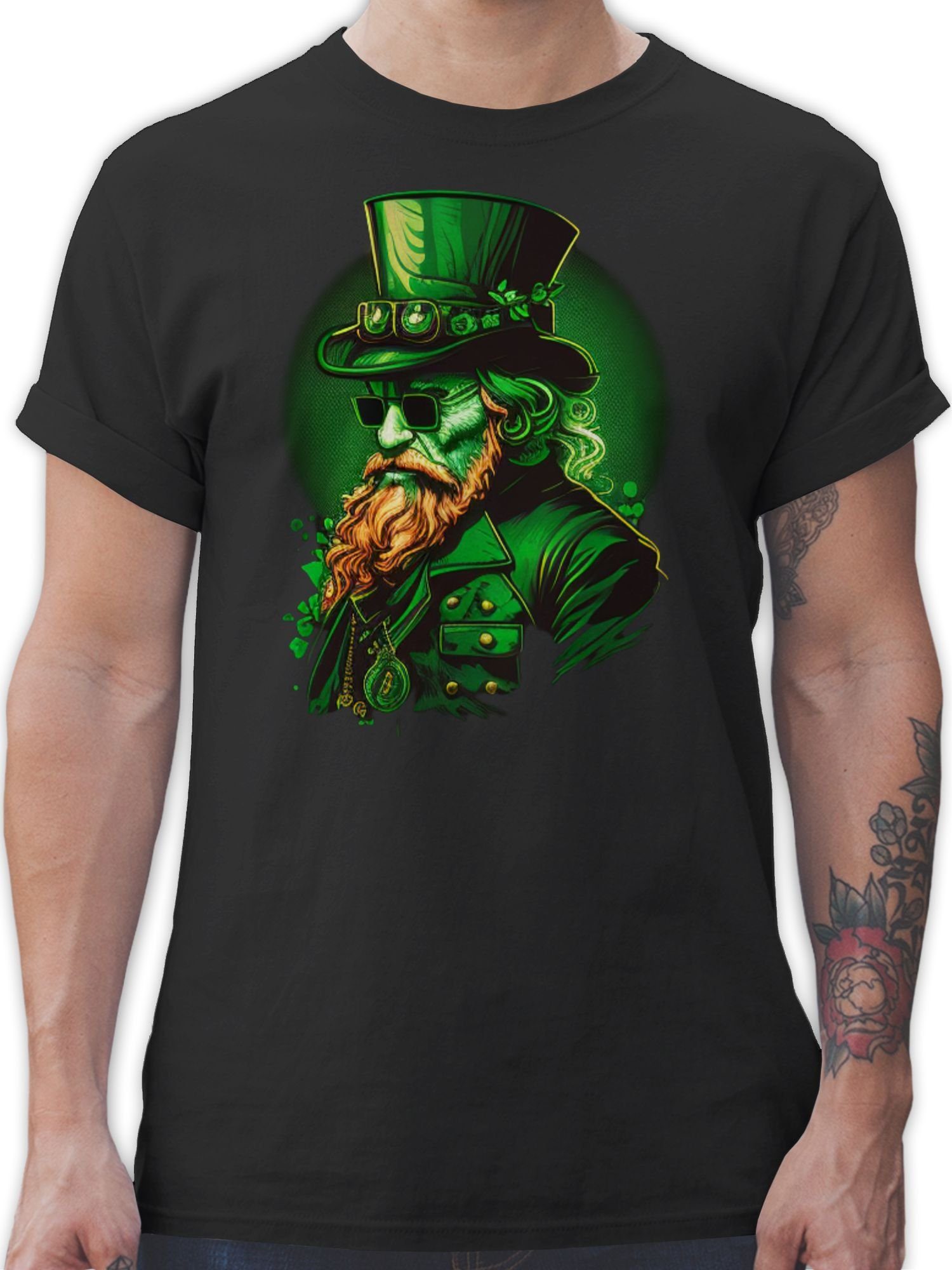Kobold T-Shirt Irische Shirtracer Day Patricks Irland 01 St. Schwarz Shamrock