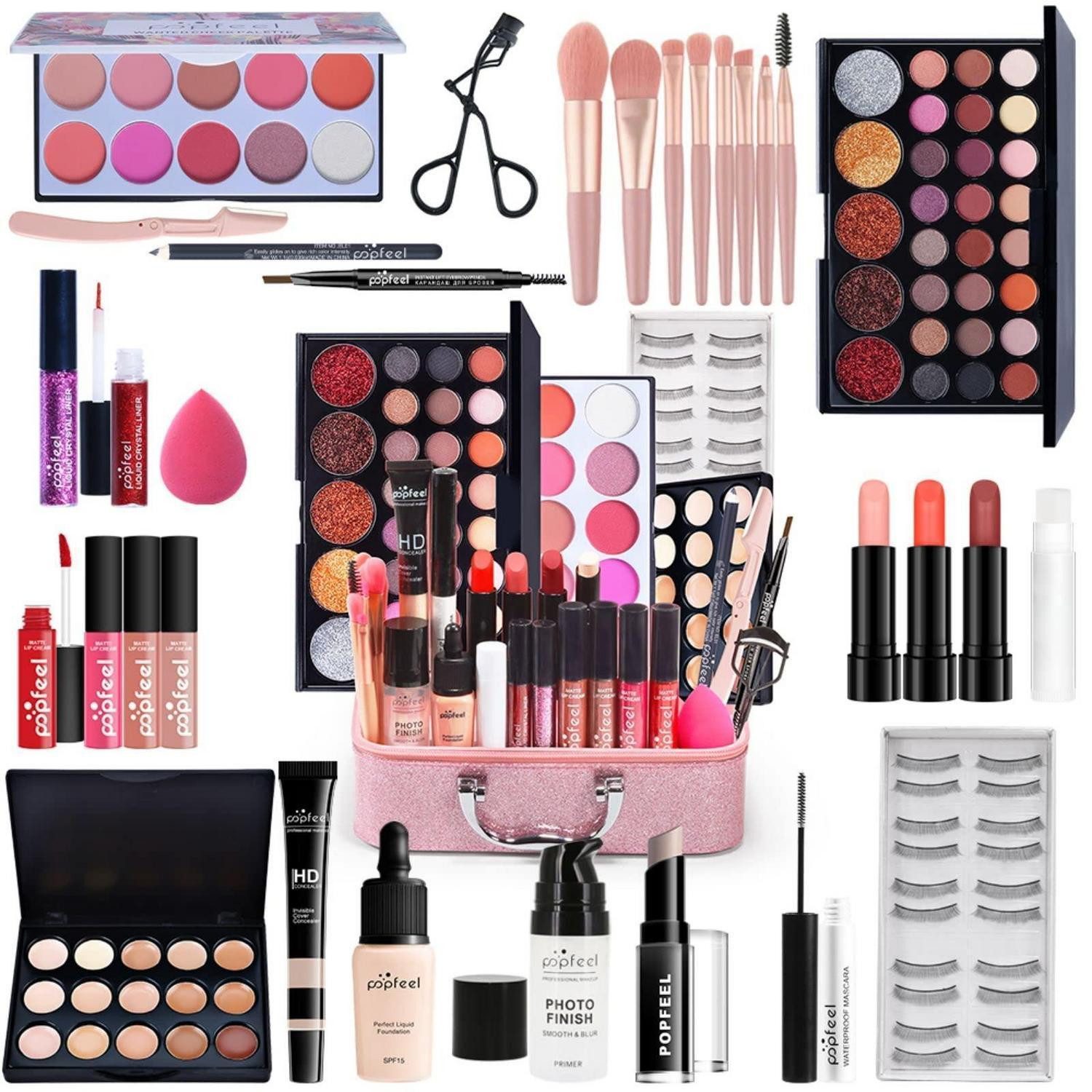 LuxusKollektion Schmink-Set Makeup-Set Komplettset Geschenkset Lidschatten Lippenstift