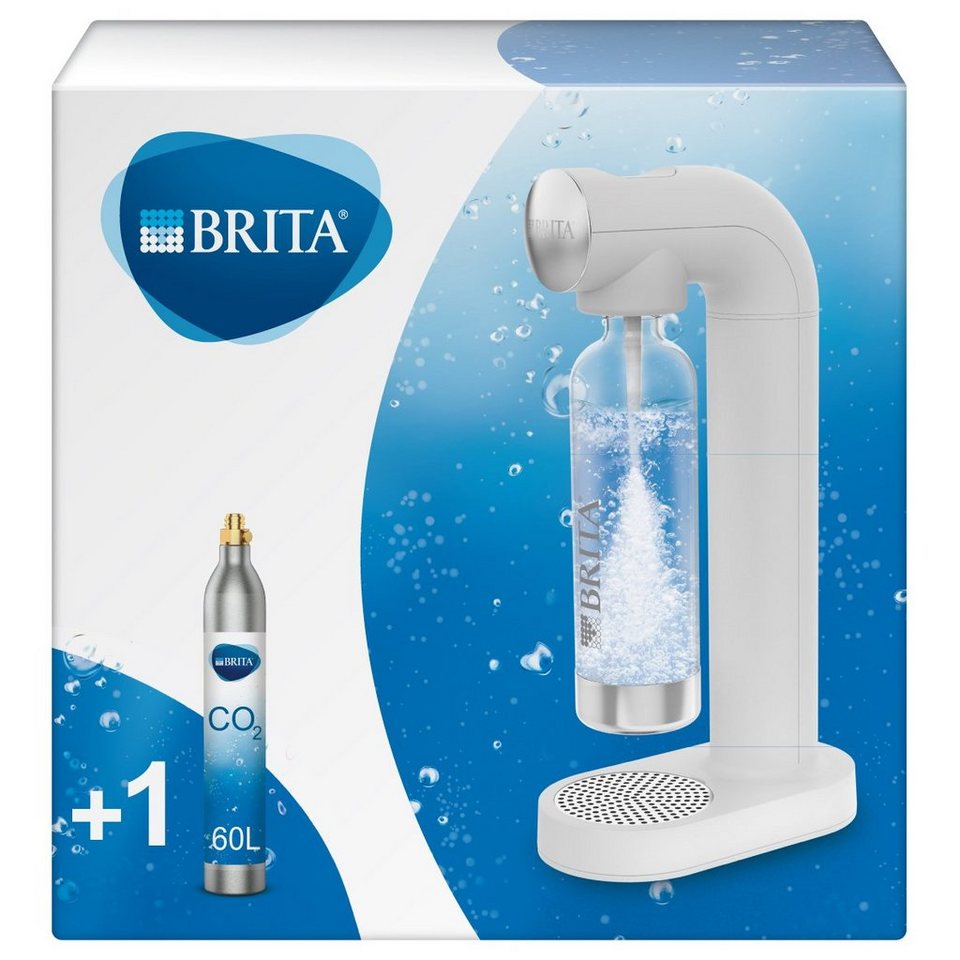 BRITA Wassersprudler sodaONE (weiss), (1x BRITA Wassersprudler inkl. 1x CO2- Zylinder & 1x Sprudlerflasche), inkl. 1 PET-Flasche und 1 CO2-Zylinder