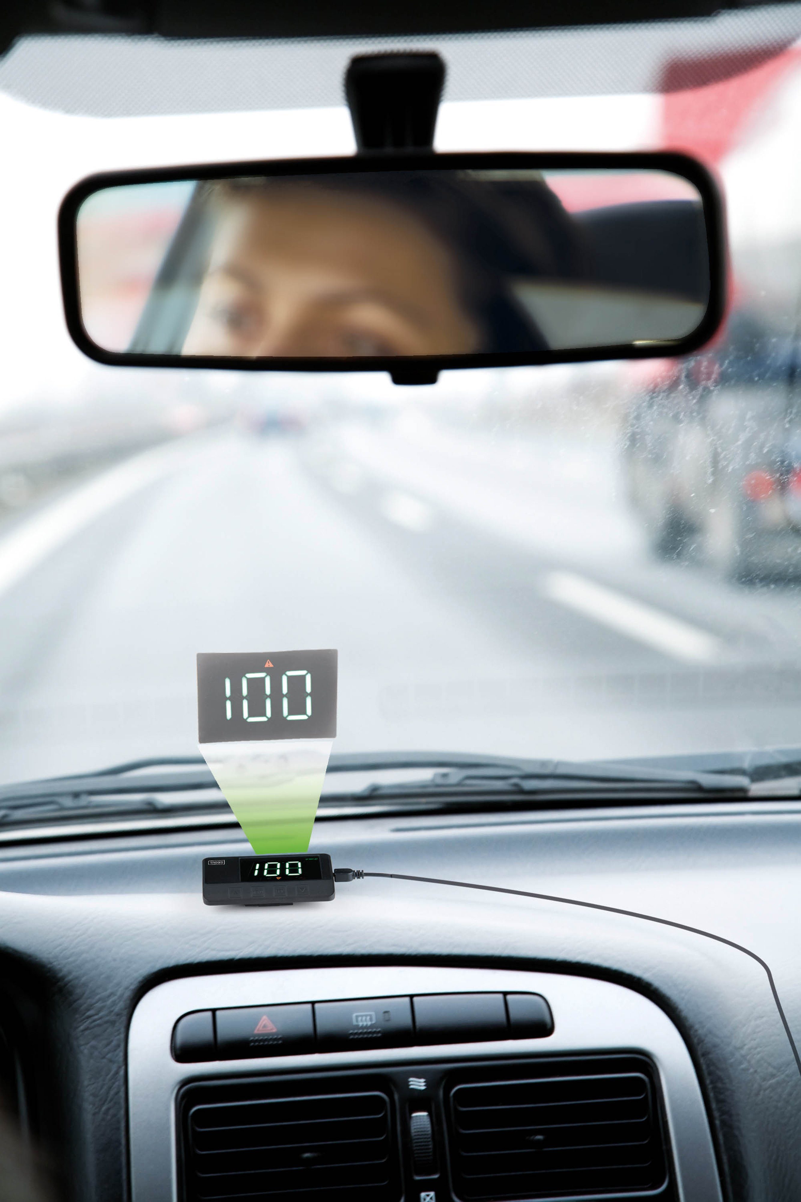 TREBS Head Up Display 99742, 1-tlg., präzise per GPS mit Geschwindigkeitswarnung, inkl. Projektionsfolie