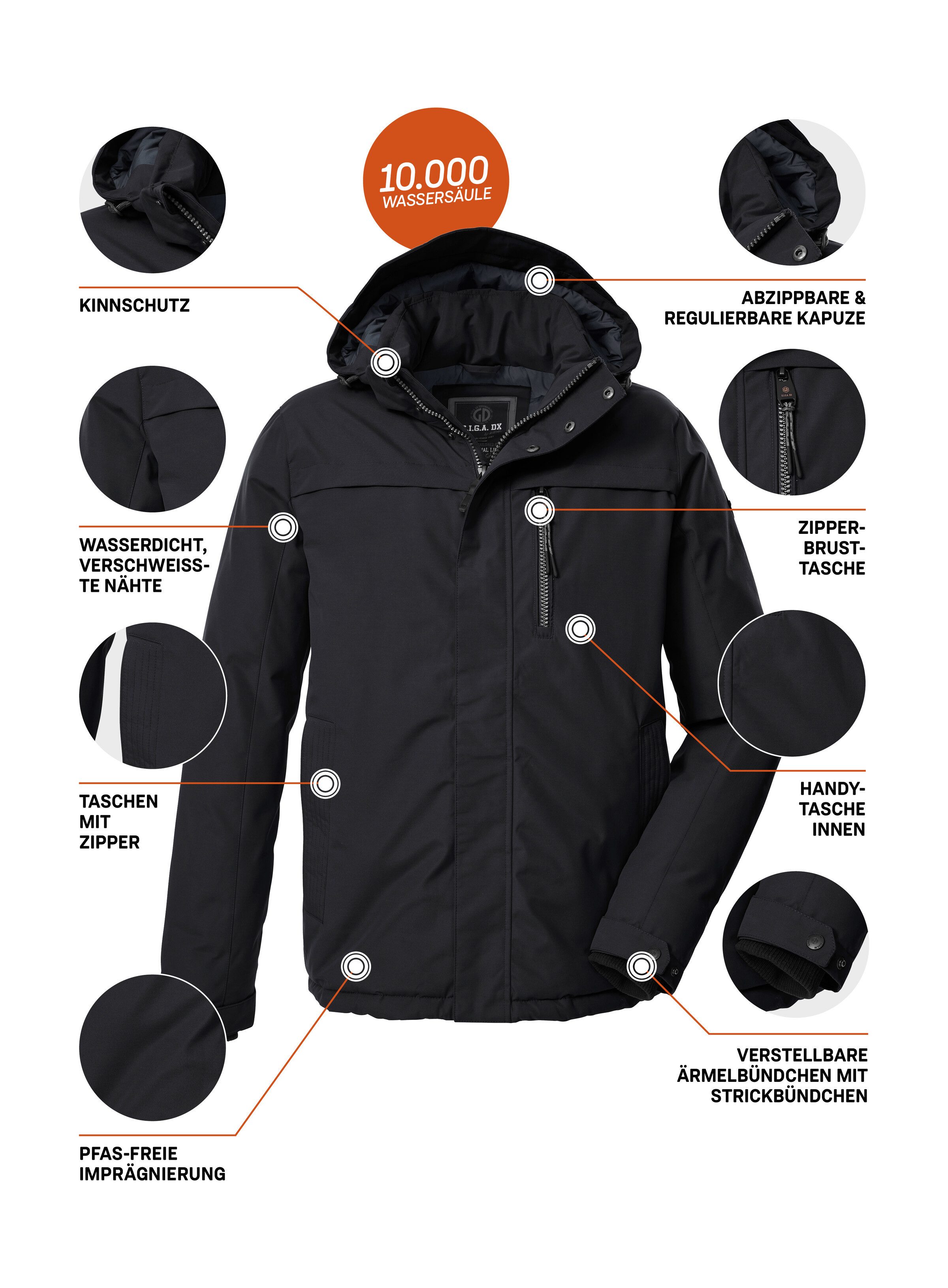 G.I.G.A. DX by killtec Funktionsjacke GW 39 MN JCKT Wasserdichte, atmungsaktive Winterjacke mit verstellbarer Kapuze