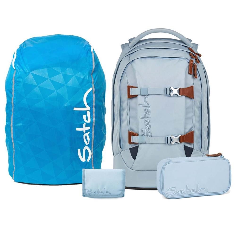 Satch Schulrucksack Pack (4tlg., inkl. Schlamperbox, Regenhülle und Geldbörse)