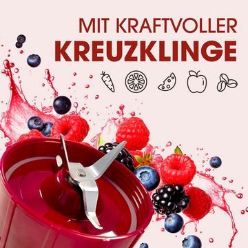 Mr. Magic Standmixer Smoothi-Maker, 400 W, 4-teilig rot/weiß